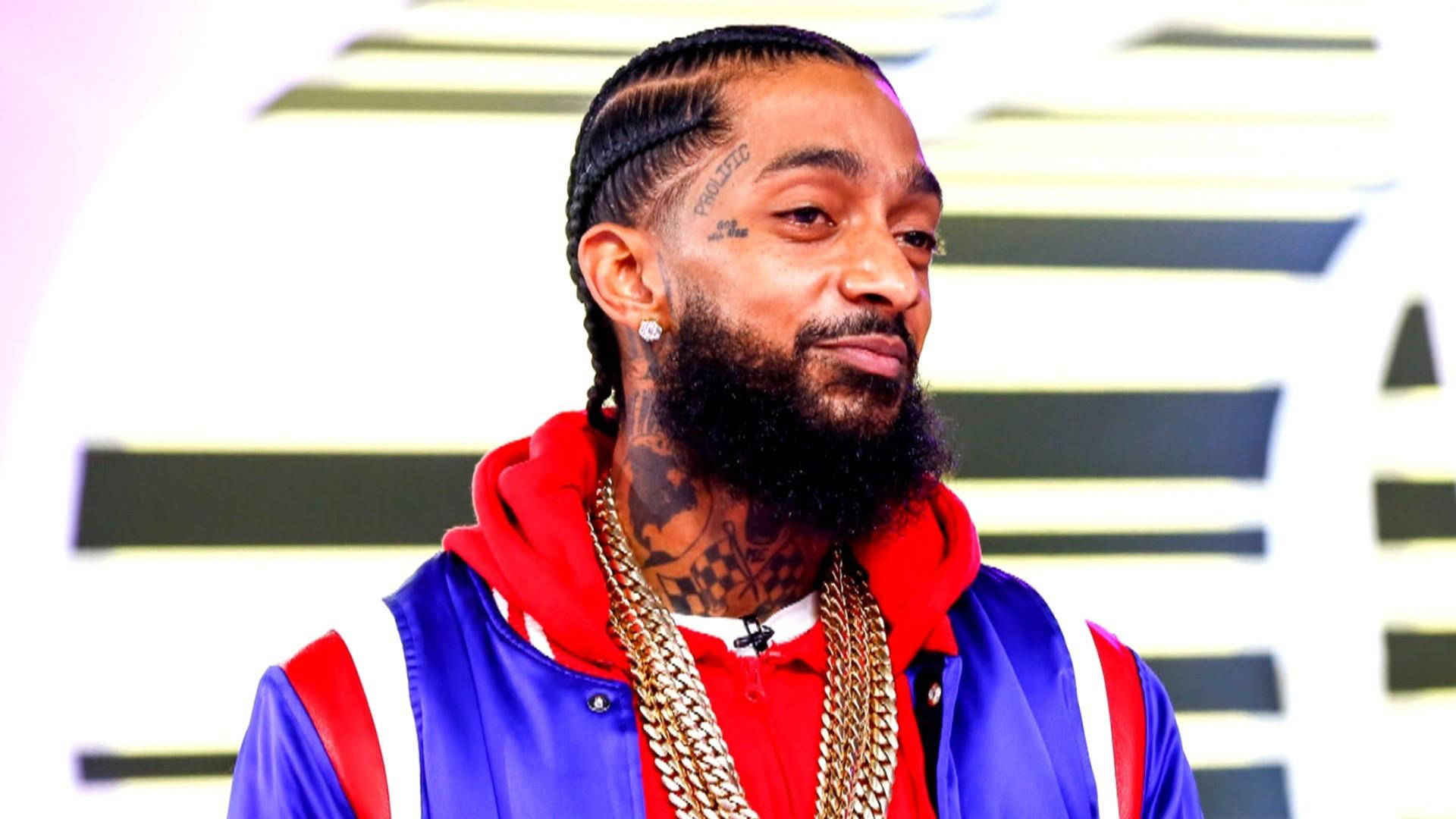 Nipsey Hussle, red hoodie, blue jacket, Full HD Desktop Wallpaper