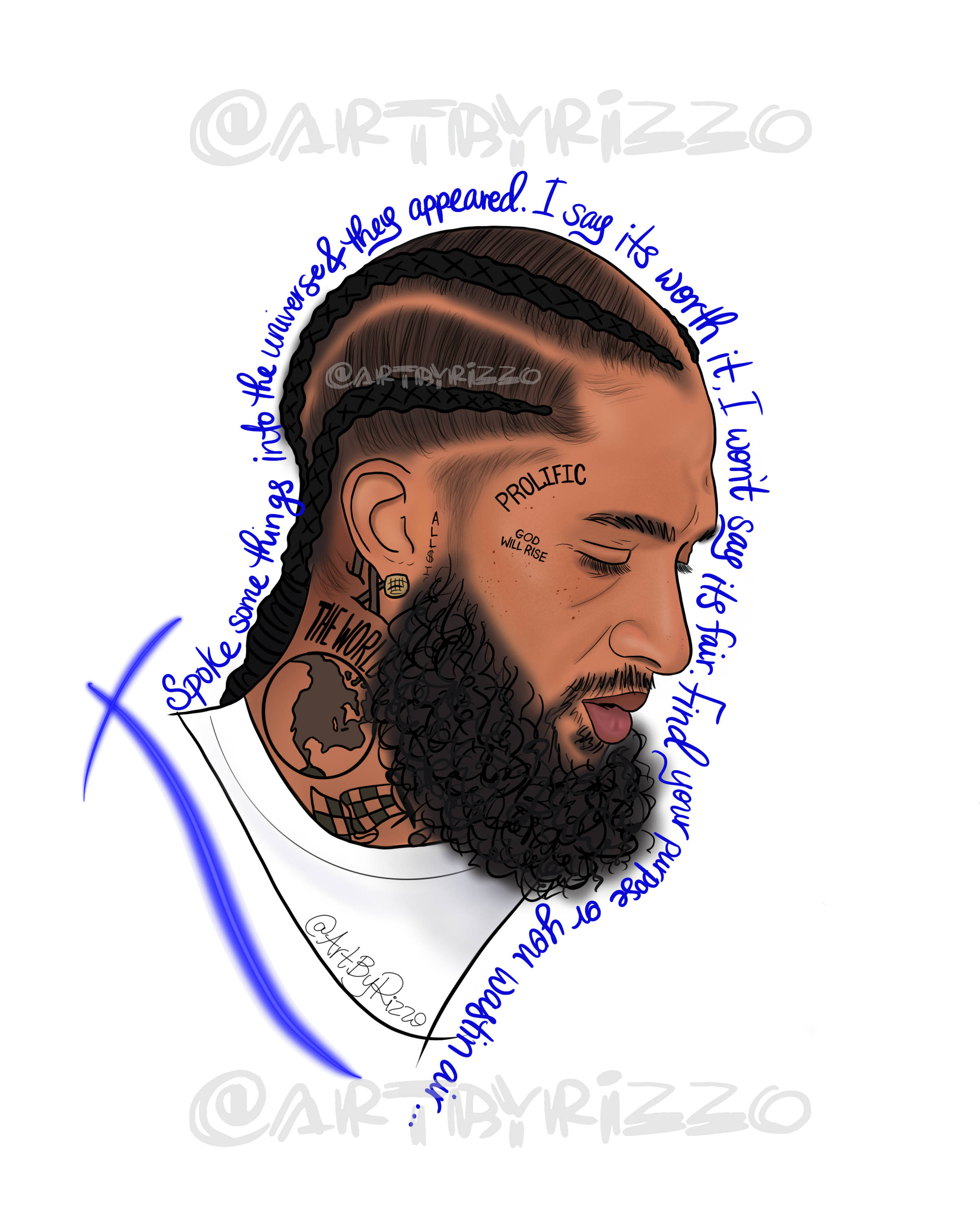 Nipsey Hussle, braided hair, beard, 2K Phone Wallpaper