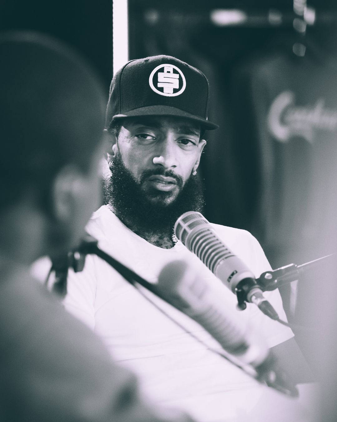 Nipsey Hussle, microphone, studio recording session, HD Phone Wallpaper