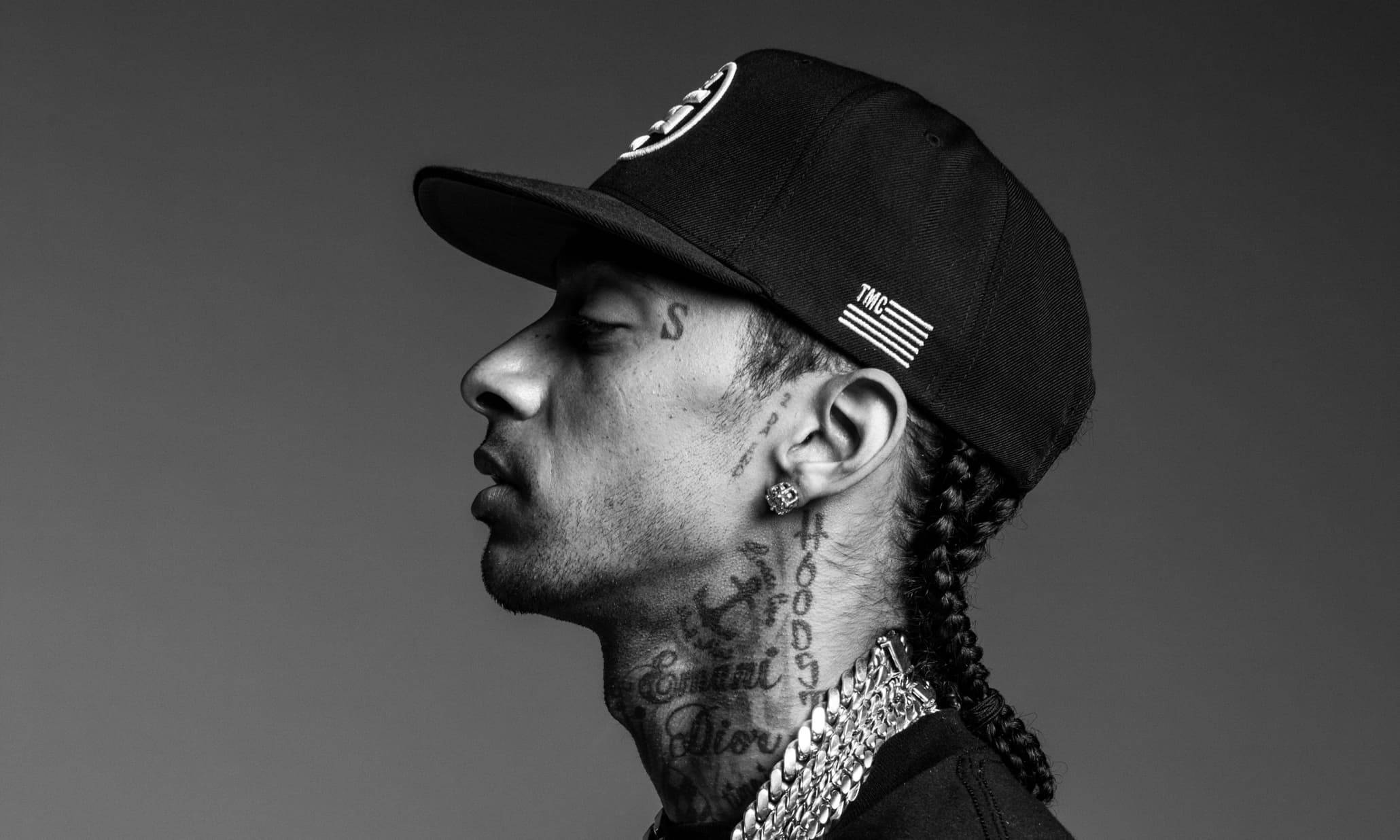 Nipsey Hussle, side profile, black and white portrait, Full HD Desktop Wallpaper