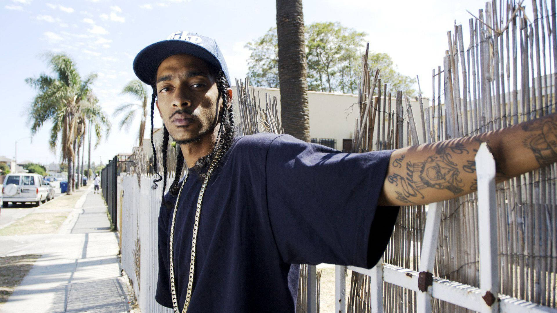 Nipsey Hussle, braids, tattoos, Full HD Desktop Wallpaper