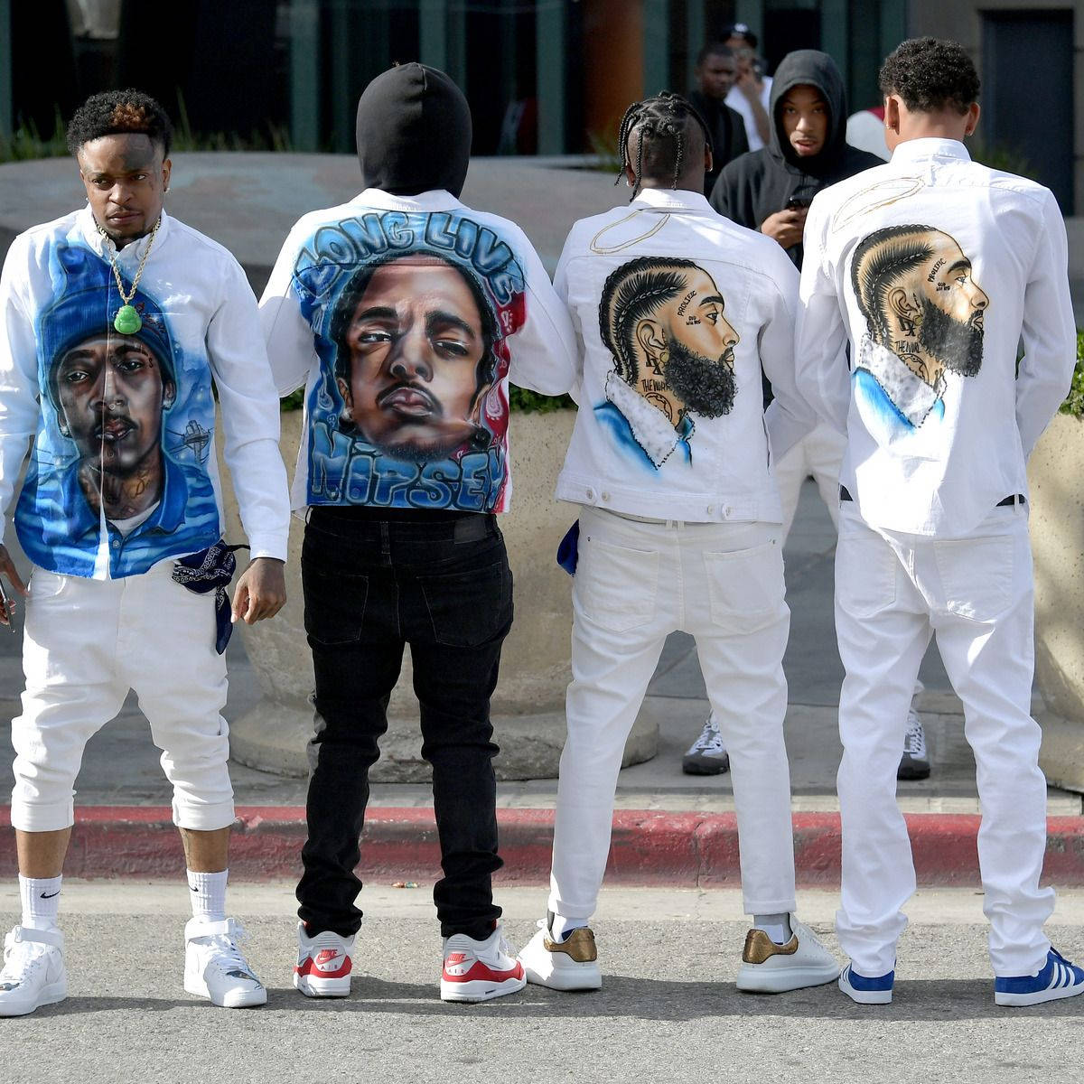 Nipsey Hussle, white outfits, jackets, SD Desktop Wallpaper