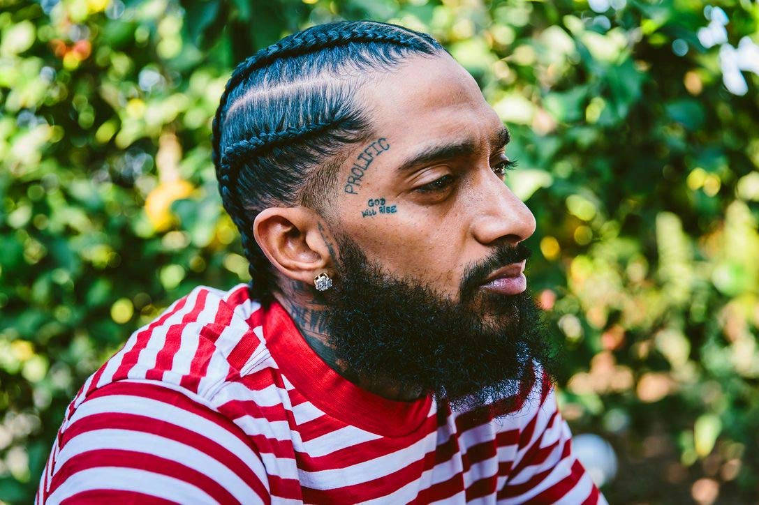 Nipsey Hussle, tattoos, braided hair, SD Desktop Wallpaper
