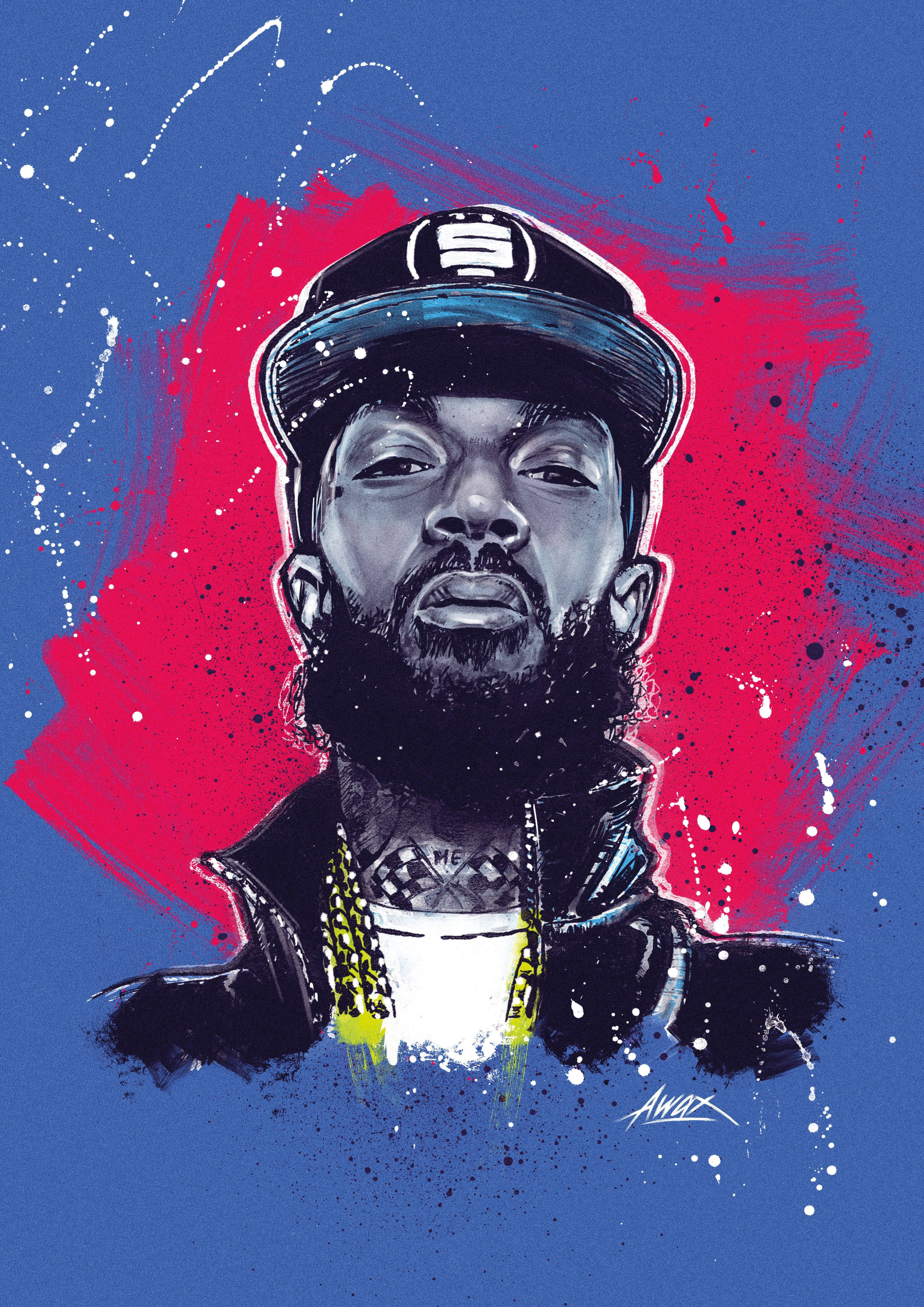 Nipsey Hussle, bearded man, cap, 4K Phone Wallpaper