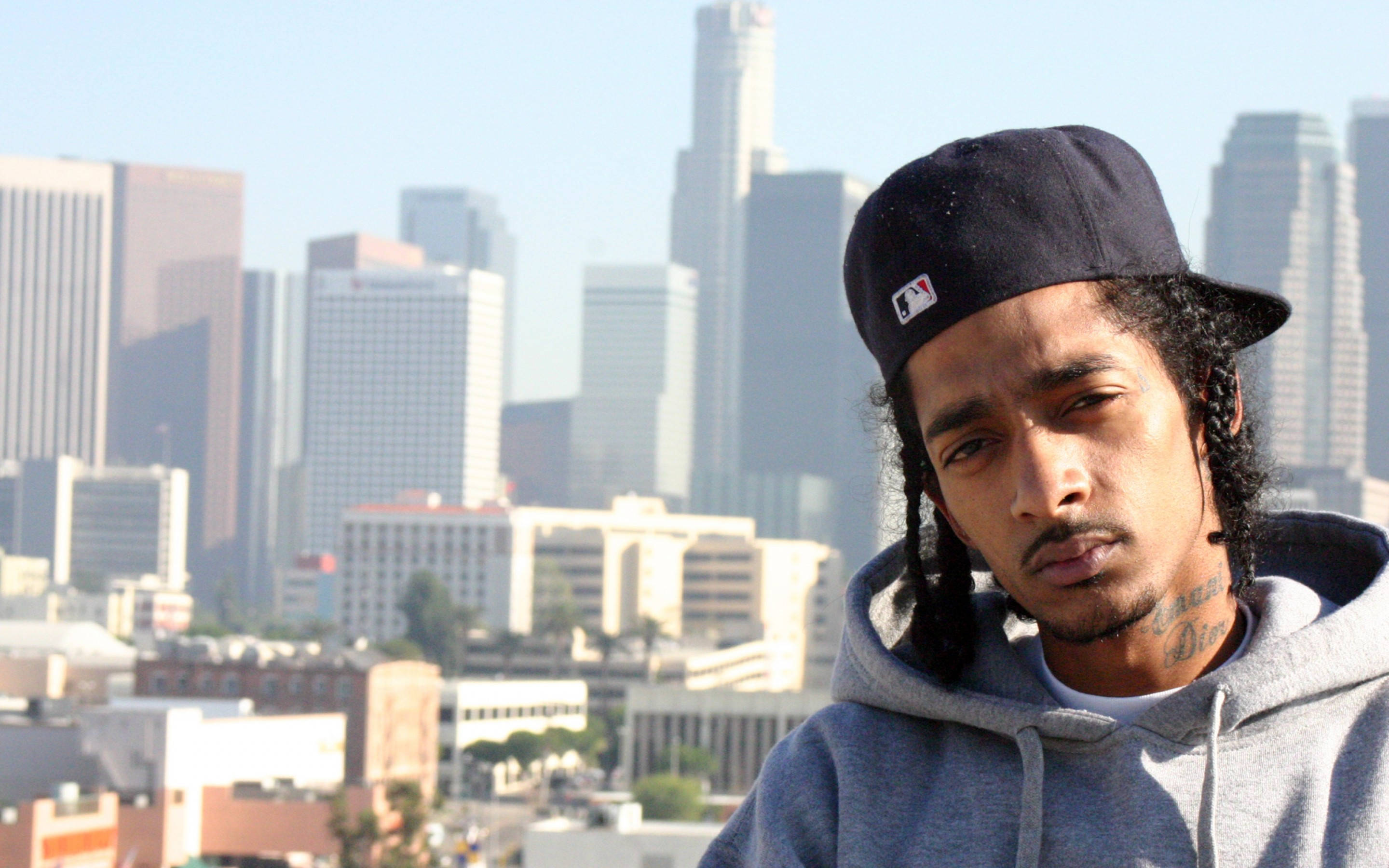 Nipsey Hussle, braids, black cap, 2K Desktop Wallpaper