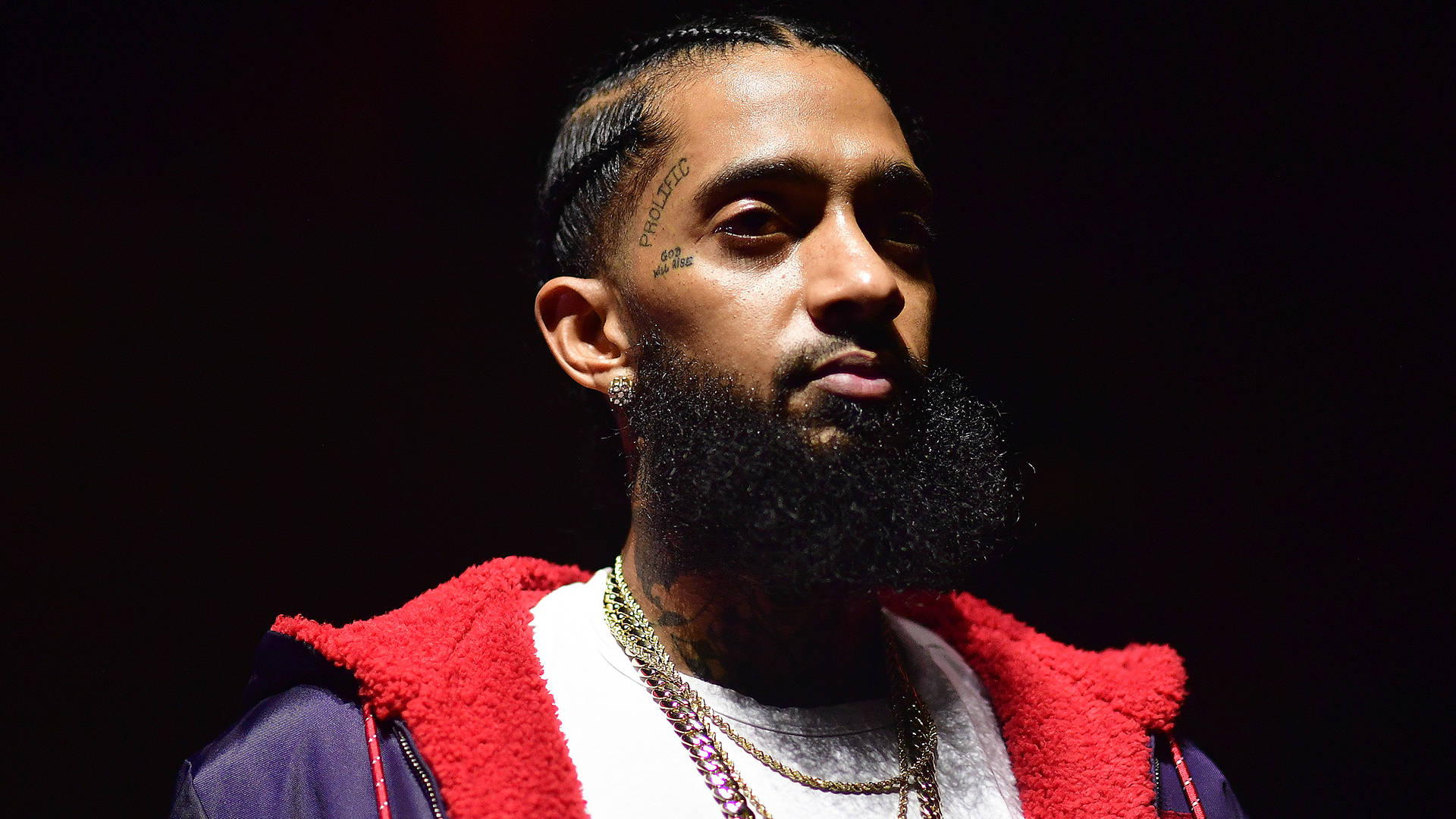Nipsey Hussle, stage, dramatic stage lighting, Full HD Desktop Wallpaper