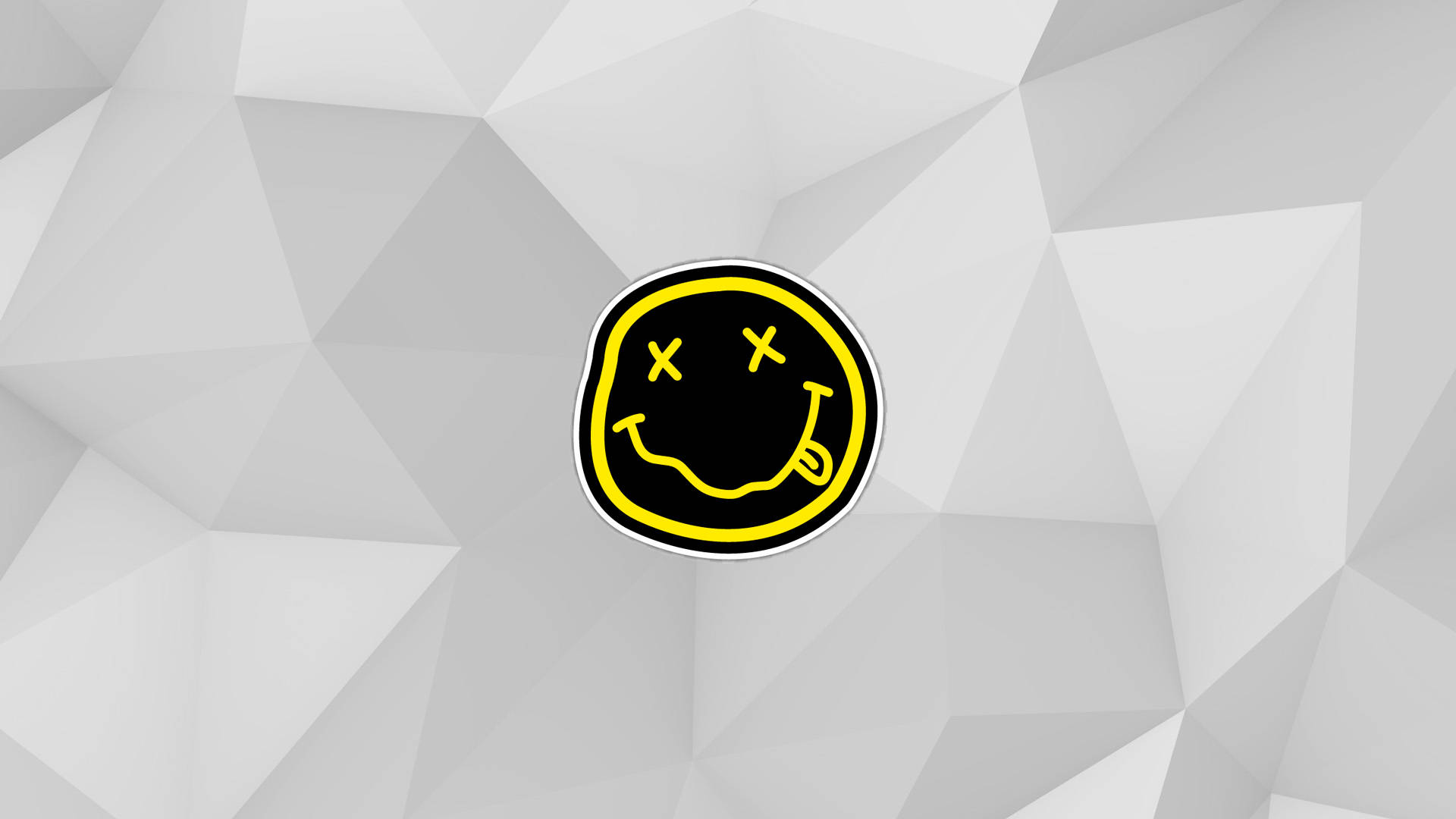 Nirvana 4K Logo, diamond pattern, yellow smiley face, Full HD Desktop Wallpaper