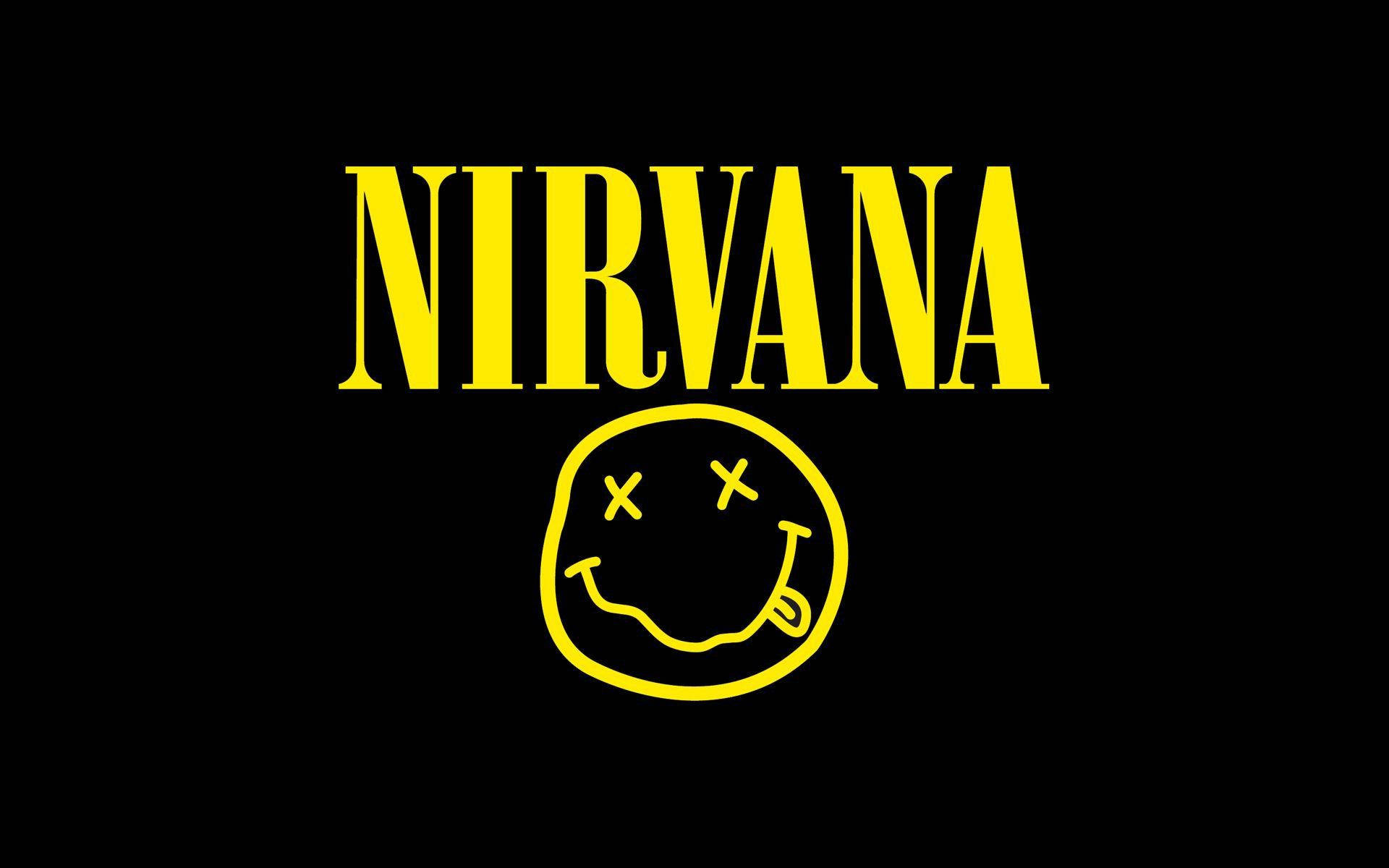 Nirvana, smiley face logo, bold yellow, Full HD Desktop Wallpaper