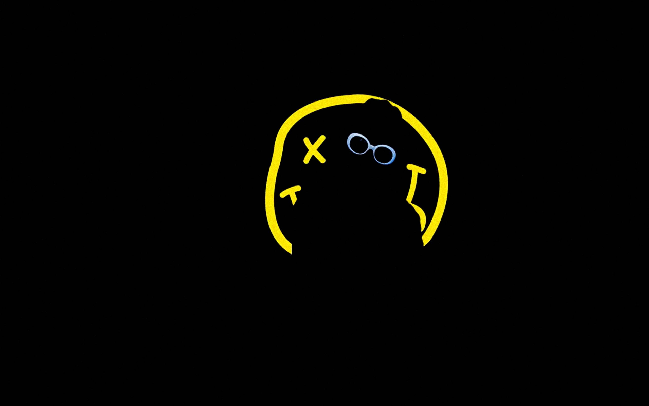 Nirvana, yellow outline, X eyes, 2K Desktop Wallpaper