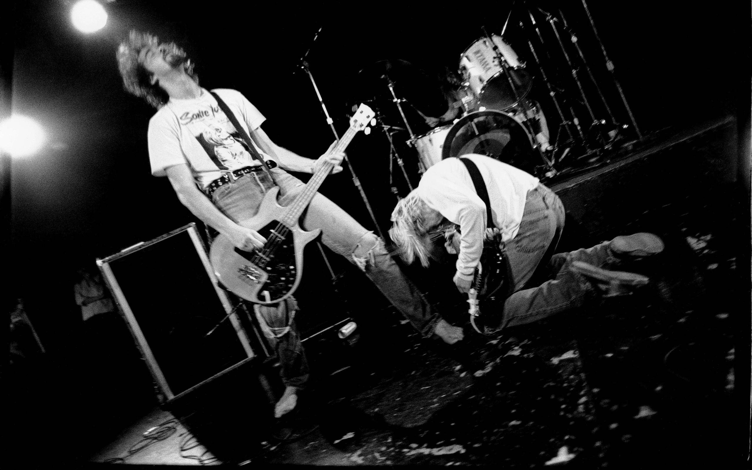 Nirvana, guitar, drums, 2K Desktop Wallpaper