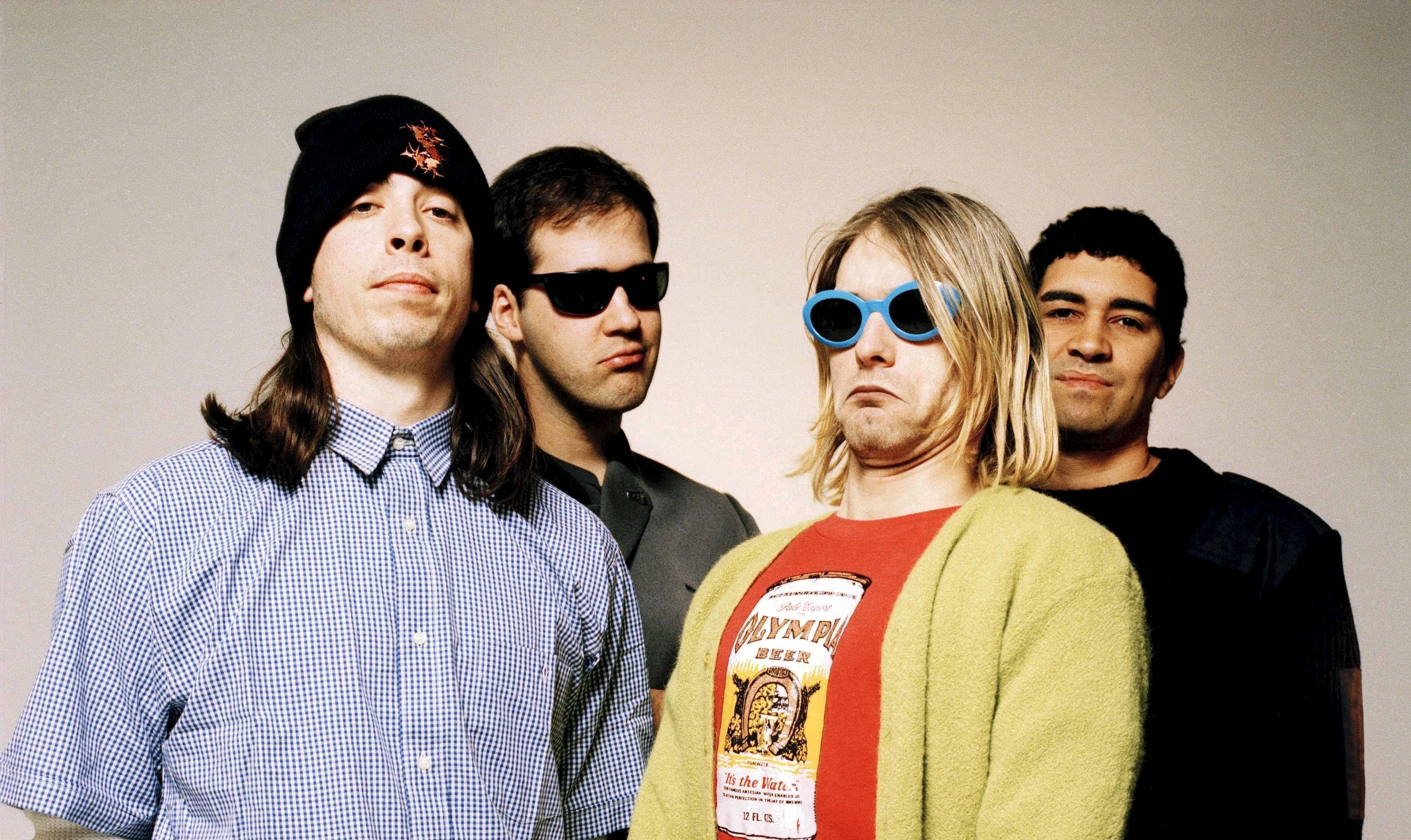 Nirvana, 4K, band group photo, 2K Desktop Wallpaper