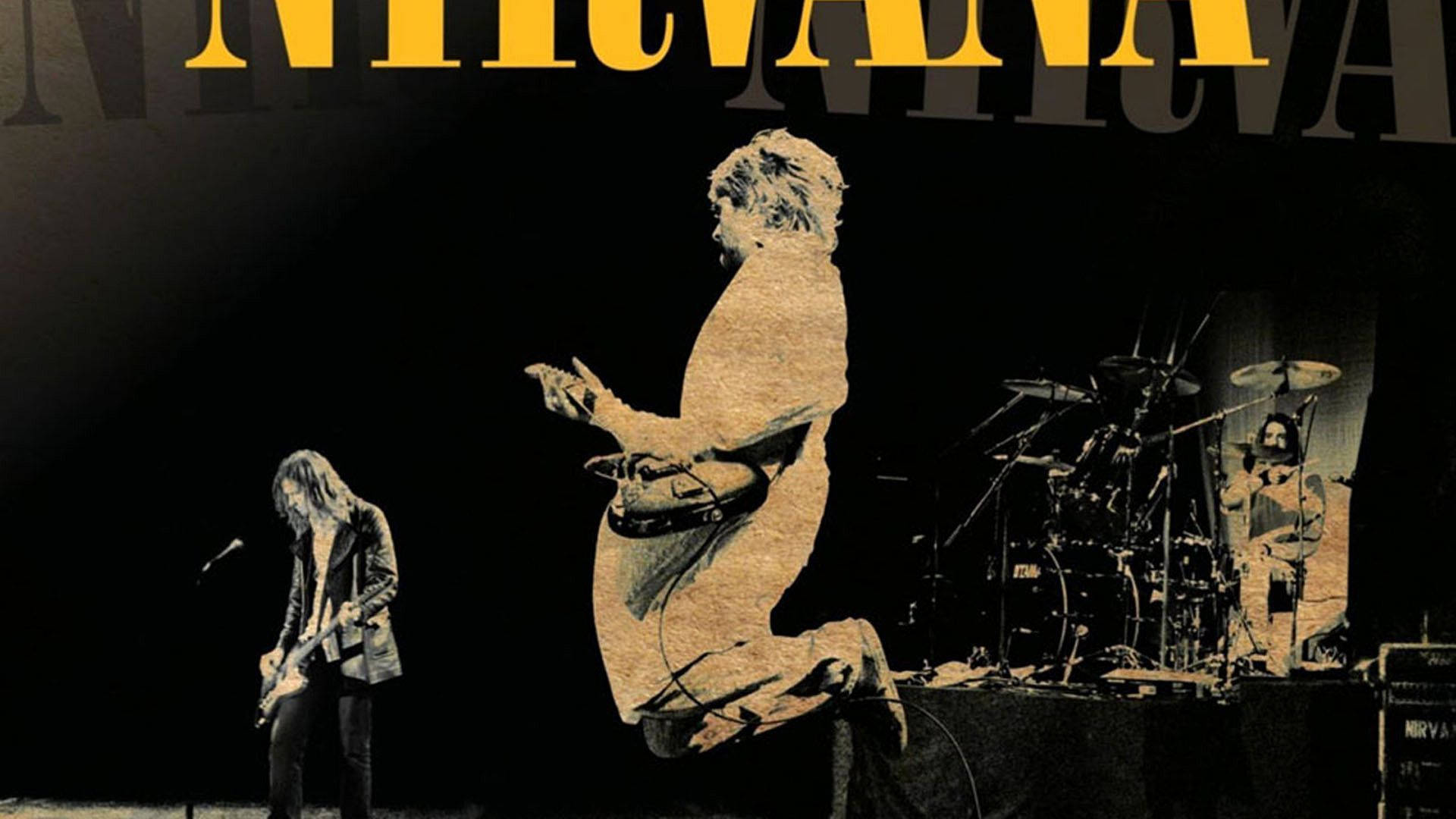 Nirvana, sepia-toned, concert poster, Full HD Desktop Wallpaper
