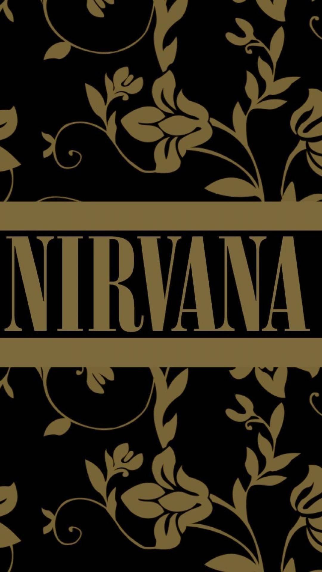 Nirvana, golden flower, black background, Full HD Phone Wallpaper