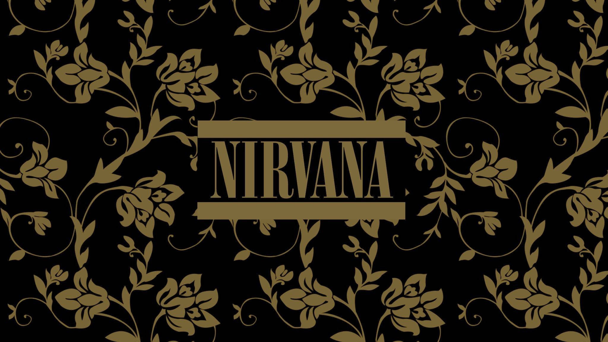 Nirvana, golden flower, floral vines, Full HD Desktop Wallpaper