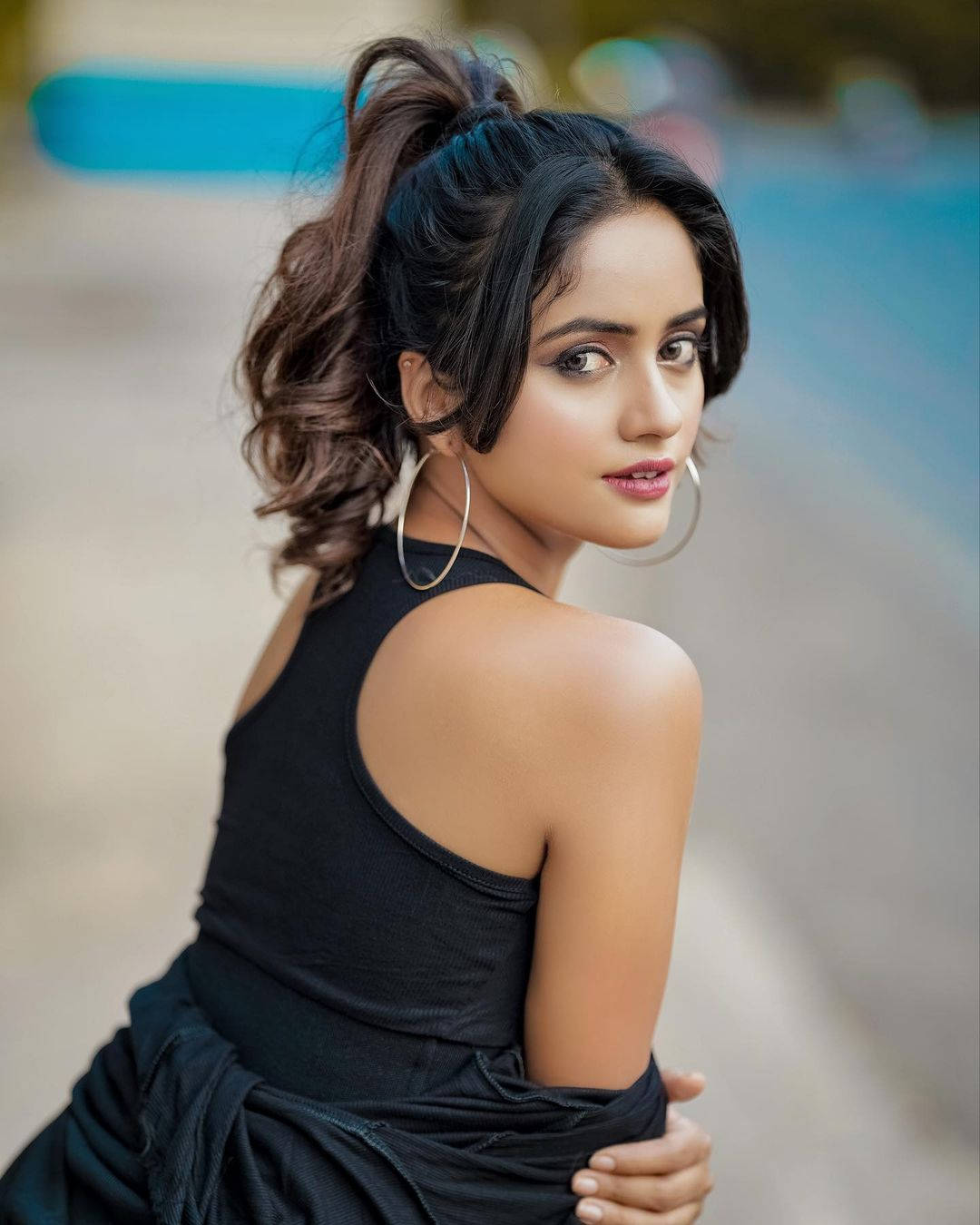 Nisha Guragain, dark hair, high ponytail, HD Phone Wallpaper
