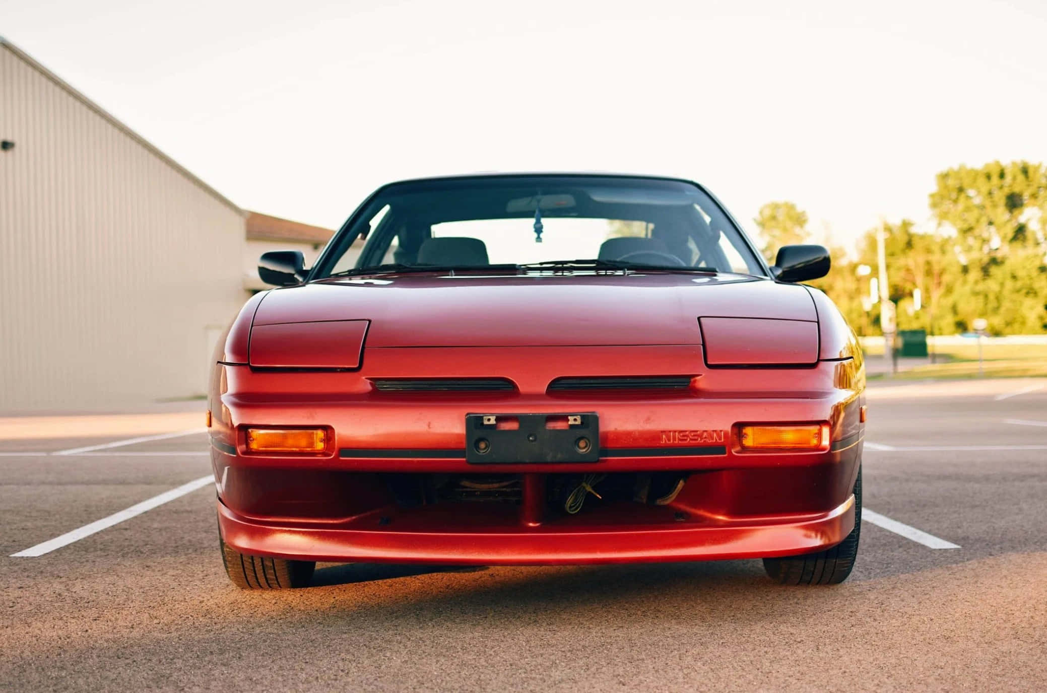 Nissan 240SX, red, glossy, Full HD Desktop Wallpaper