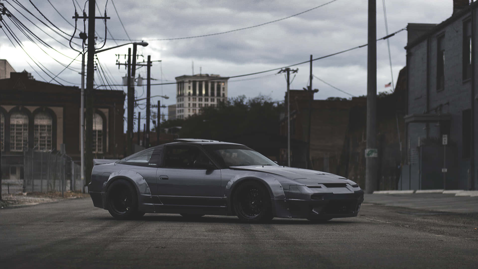 Nissan 240sx, silver, urban street, Full HD Desktop Wallpaper