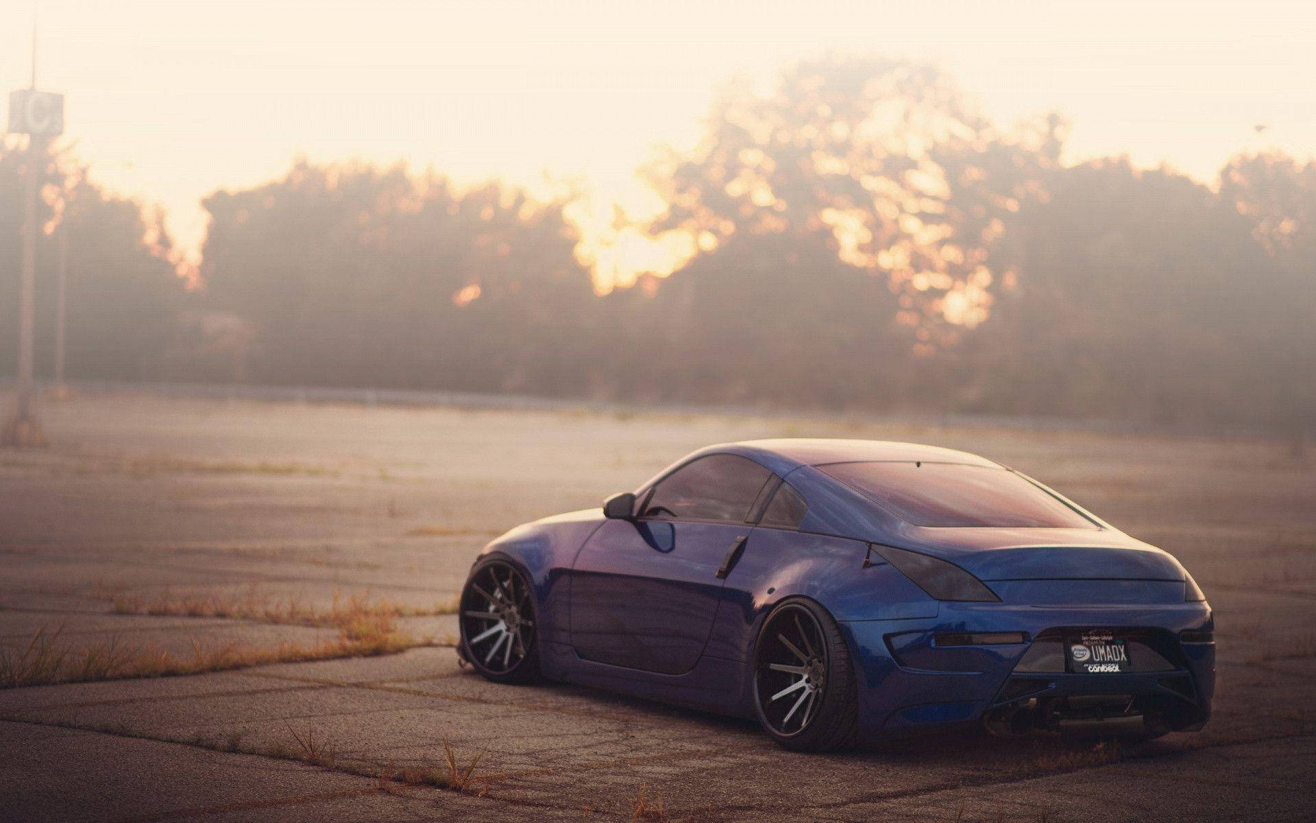 Nissan 350z, blue, sleek, Full HD Desktop Wallpaper