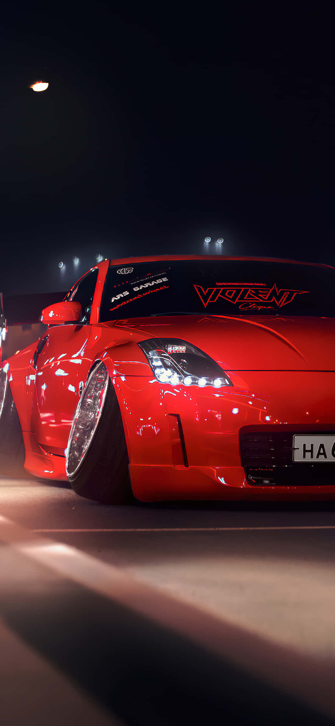 Nissan 350Z, red, glossy, Full HD Phone Wallpaper