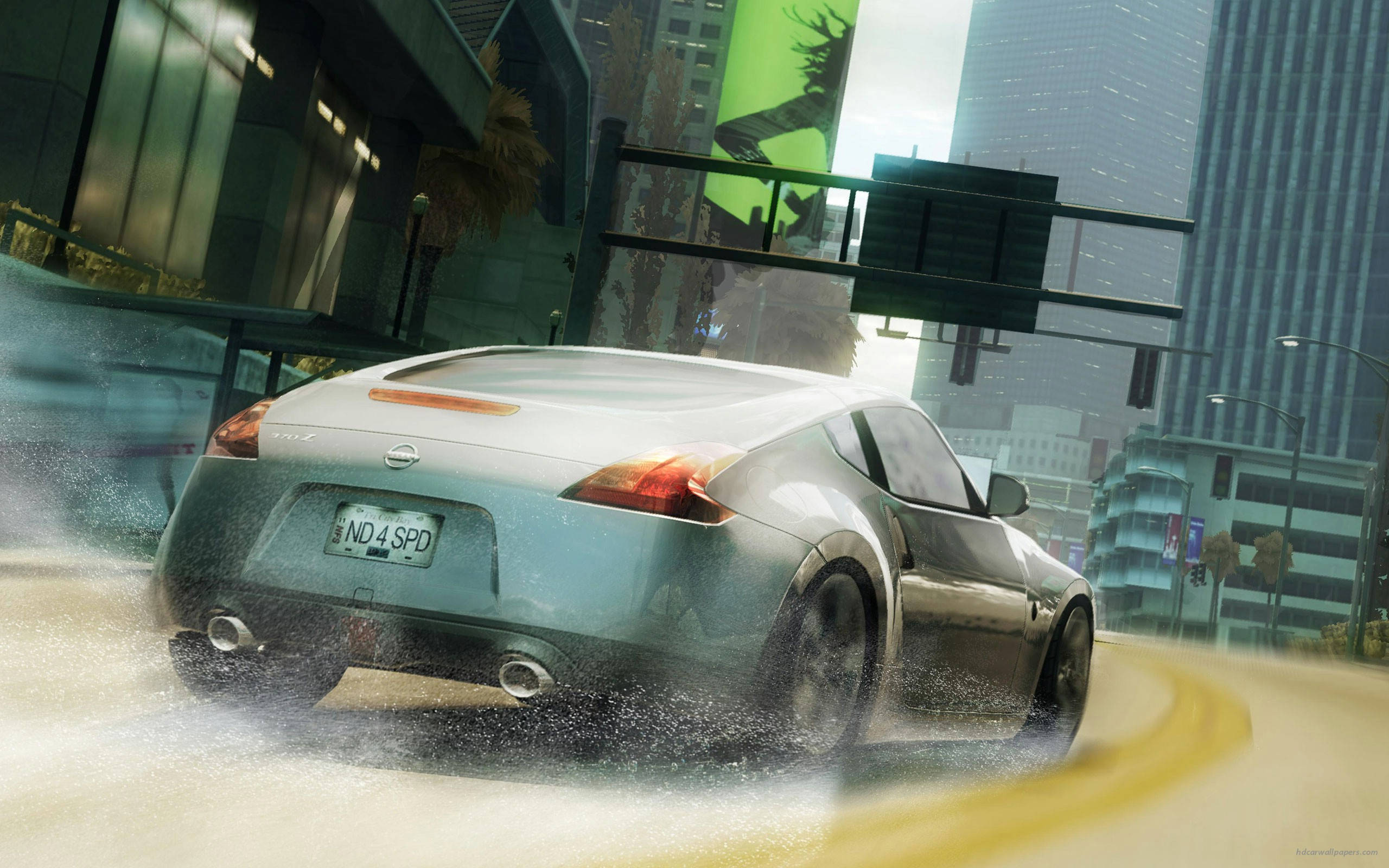 Nissan 370Z, silver, sports car, 2K Desktop Wallpaper