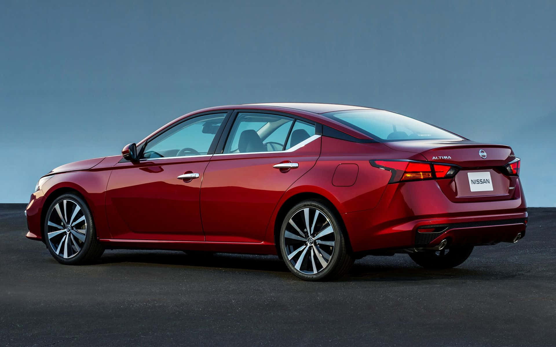 Nissan Altima, red, sedan, Full HD Desktop Wallpaper