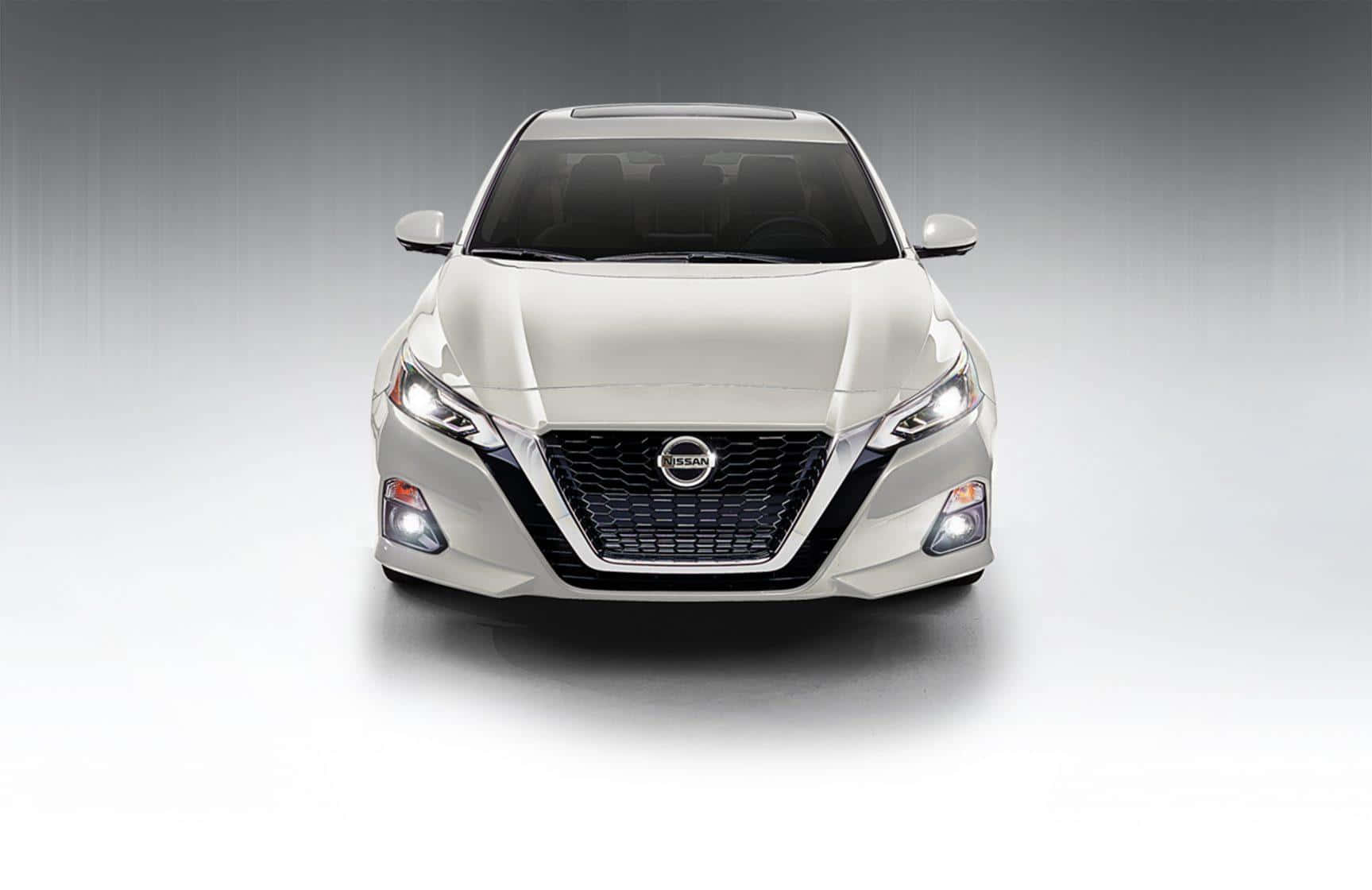 Nissan Altima, white, sharp headlights, HD Desktop Wallpaper