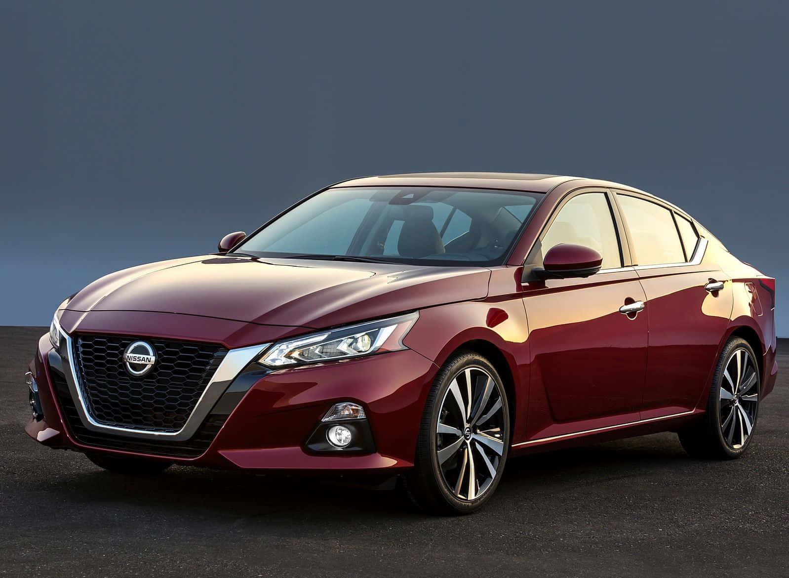 Nissan Altima, glossy maroon, studio lighting, HD Desktop Wallpaper