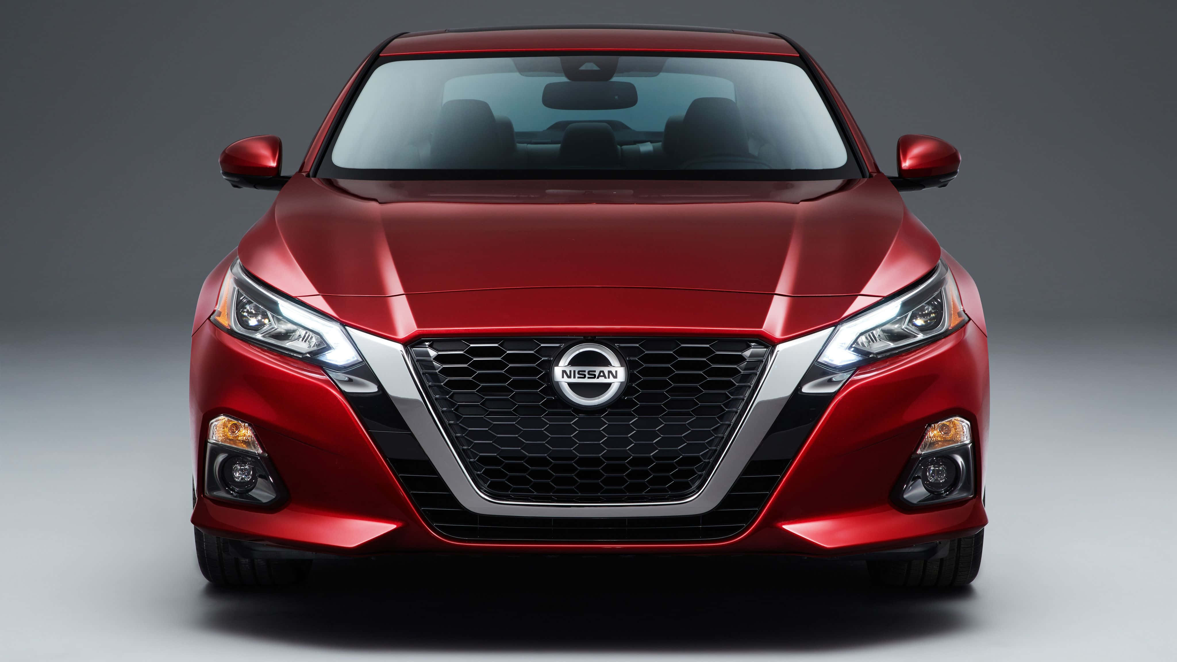 Nissan Altima, glossy red, modern grille, 4K Desktop Wallpaper