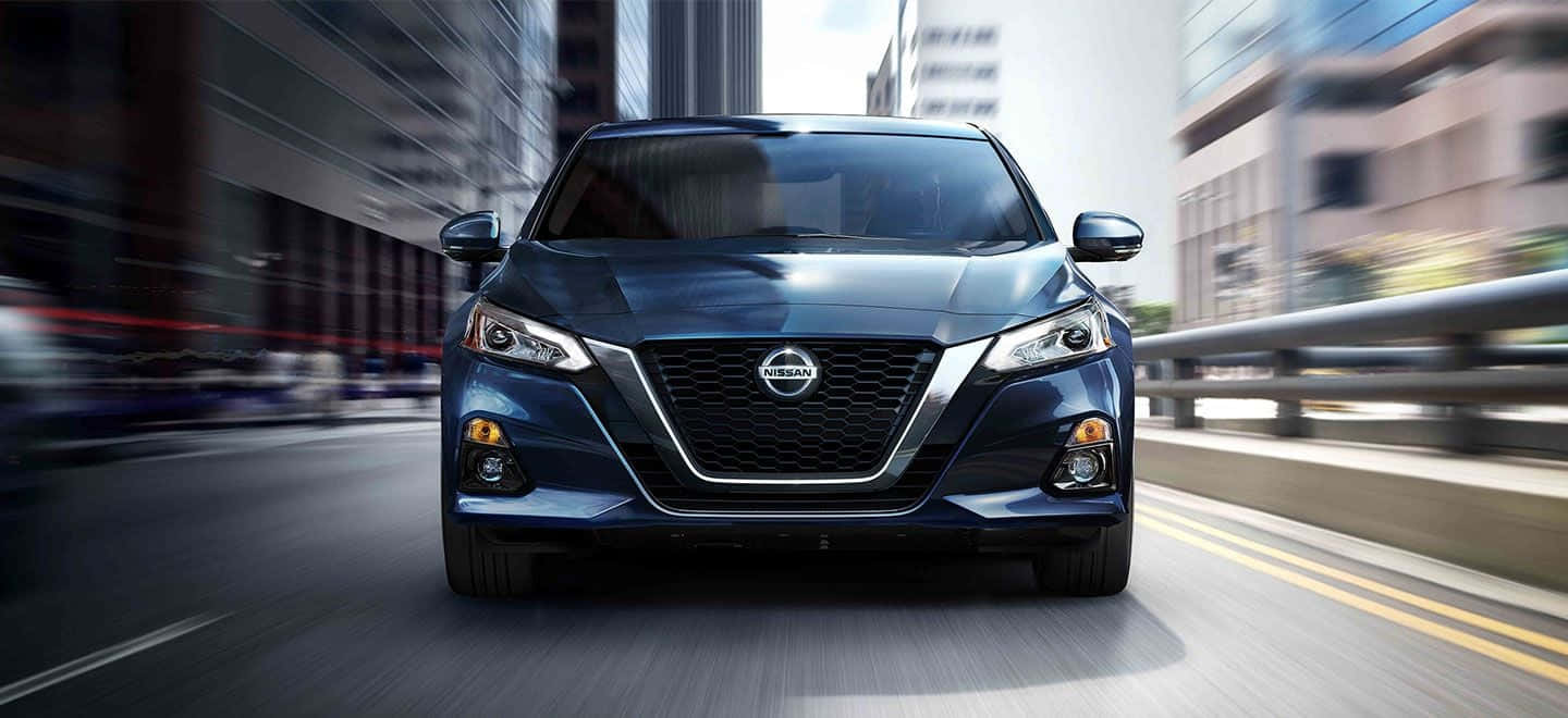Nissan Altima, blue, city highway, HD Desktop Wallpaper