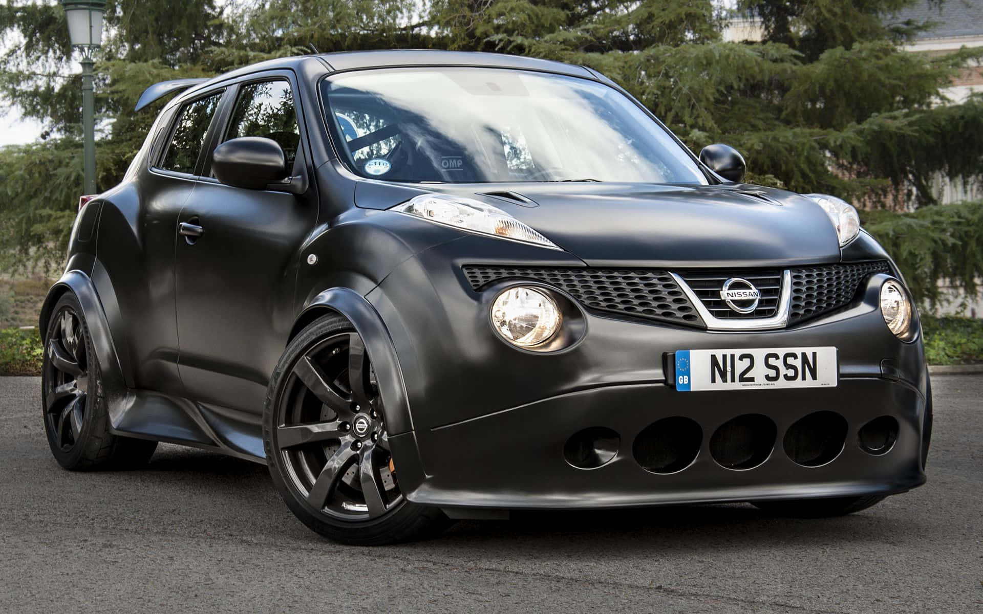 Nissan Juke, matte black, custom widebody kit, Full HD Desktop Wallpaper