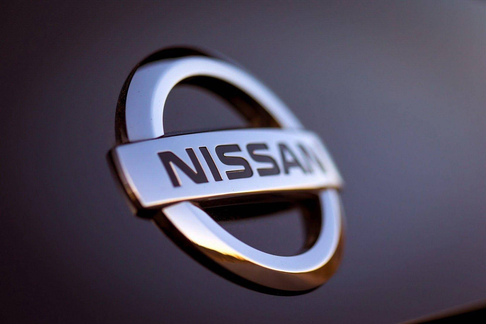 Nissan, logo emblem, dark car hood, HD Desktop Wallpaper