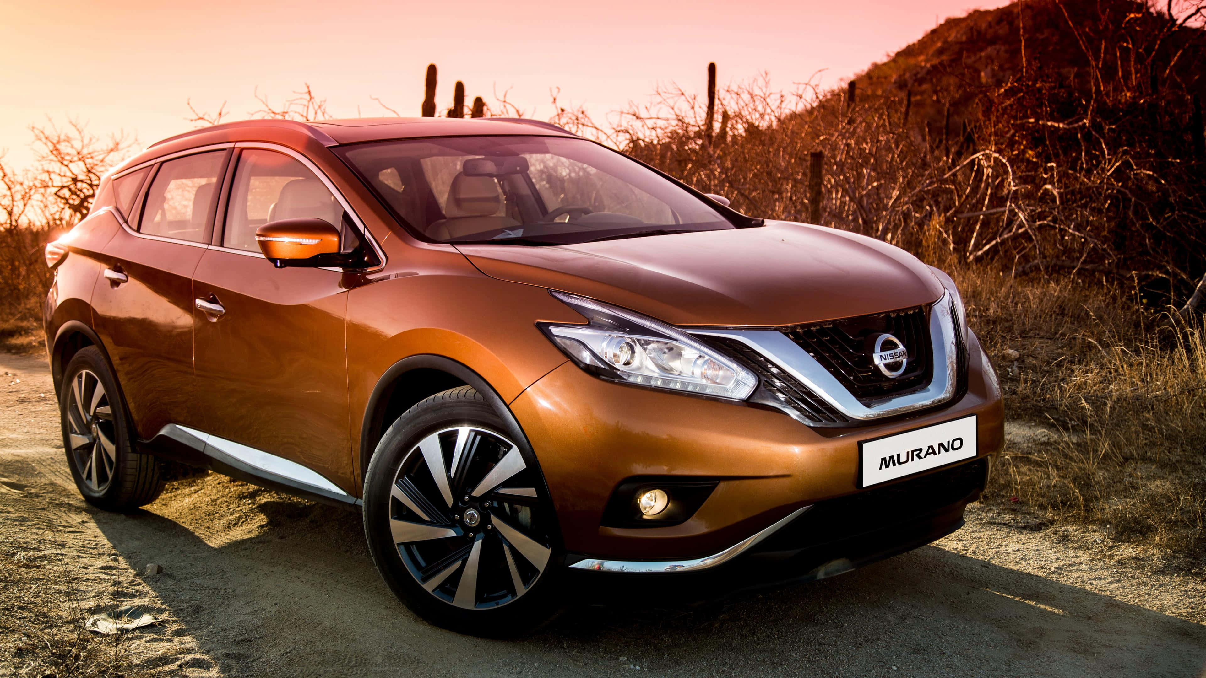Nissan Murano, bronze, sunset, 4K Desktop Wallpaper