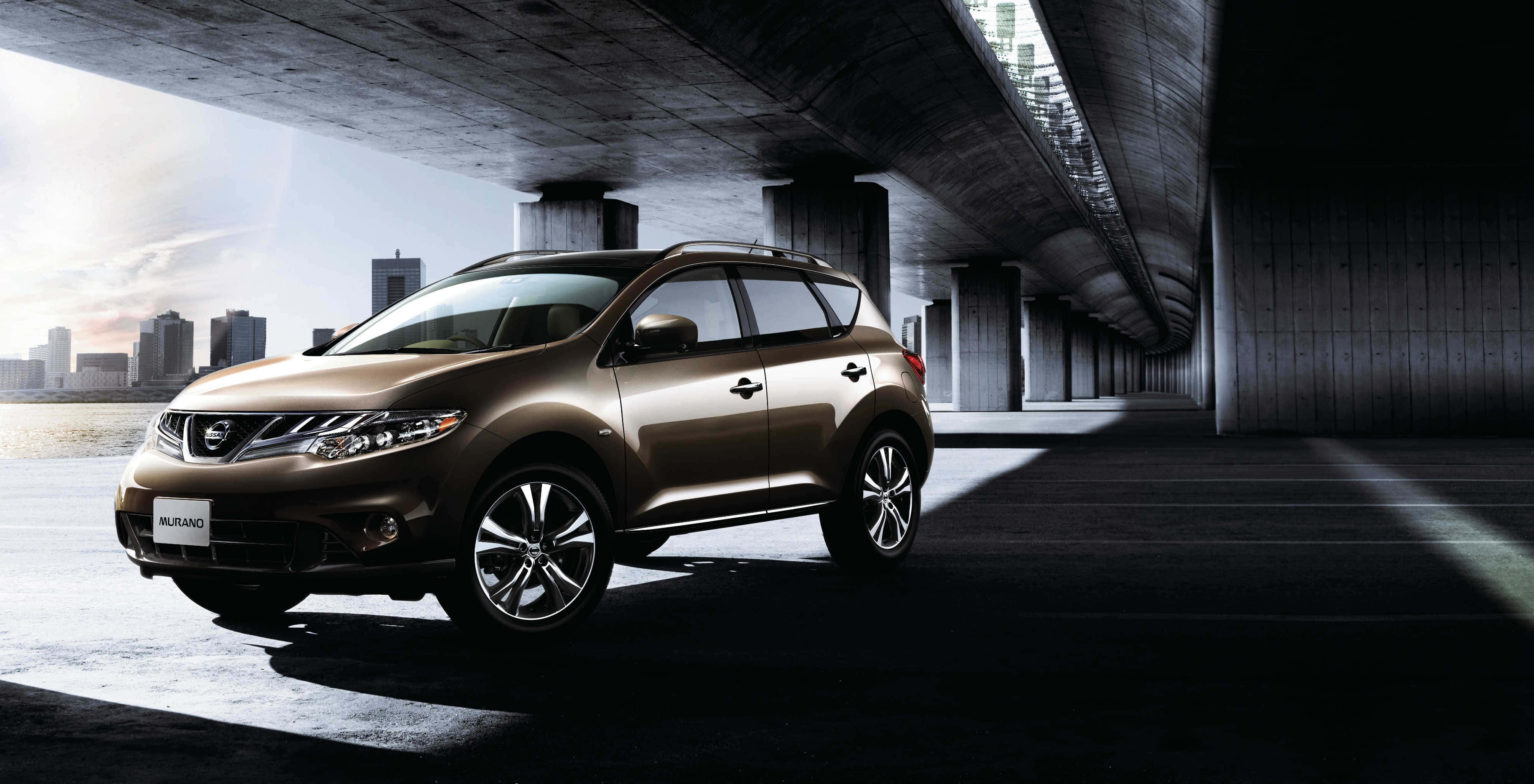 Nissan Murano, bronze, modern concrete overpass, 4K Desktop Wallpaper