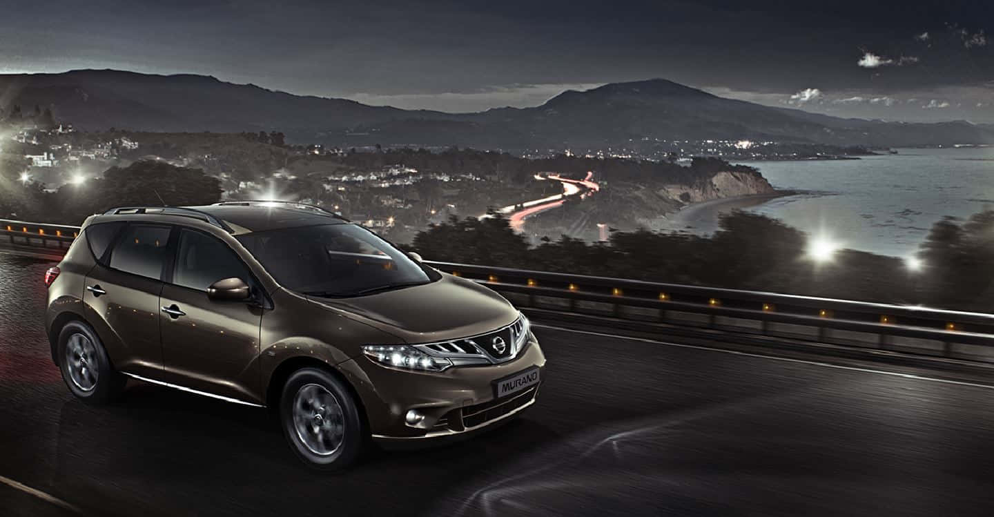 Nissan Murano, coastal highway, night, HD Desktop Wallpaper
