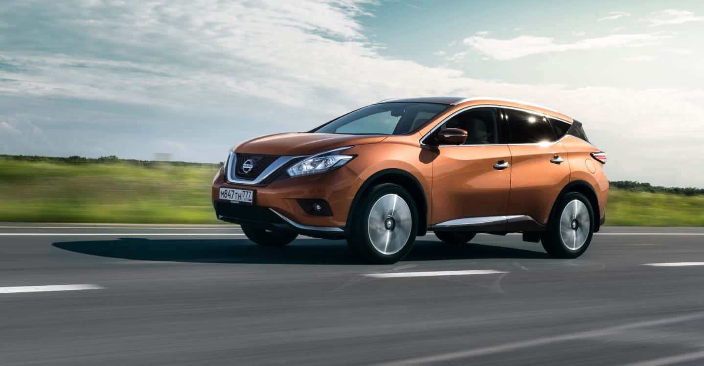 Nissan Murano, copper-colored, highway, HD Desktop Wallpaper