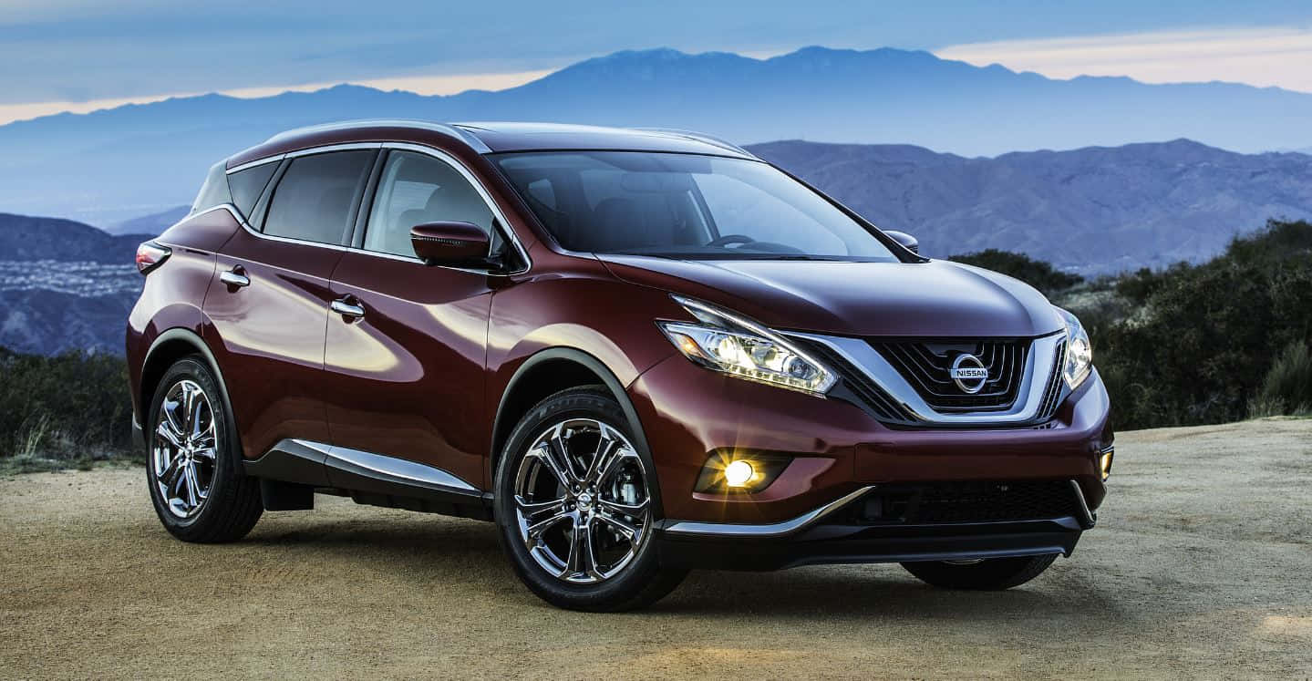 Nissan Murano, glossy maroon, dirt road, HD Desktop Wallpaper