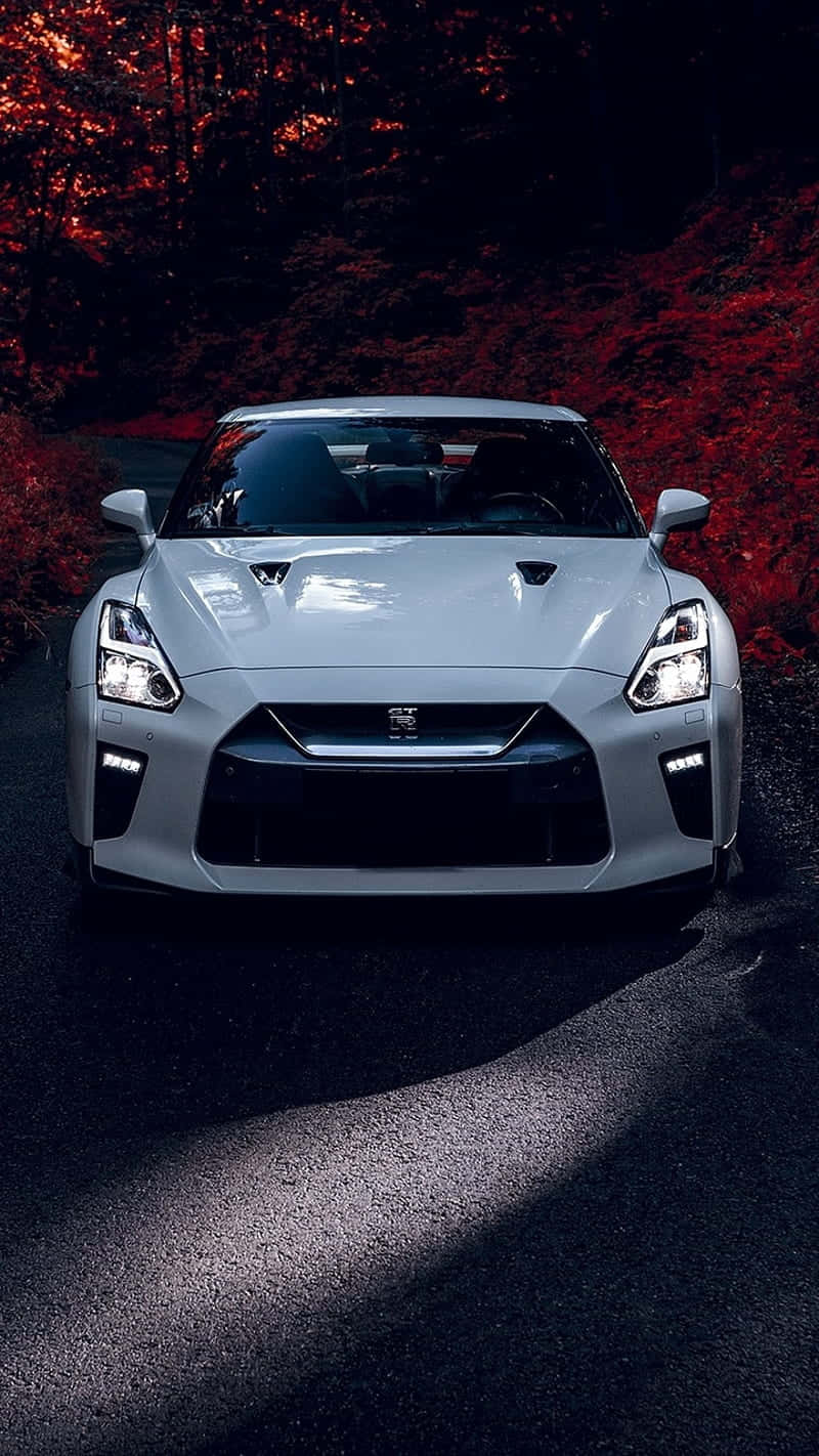Nissan R35 Gtr, white, front, HD Phone Wallpaper