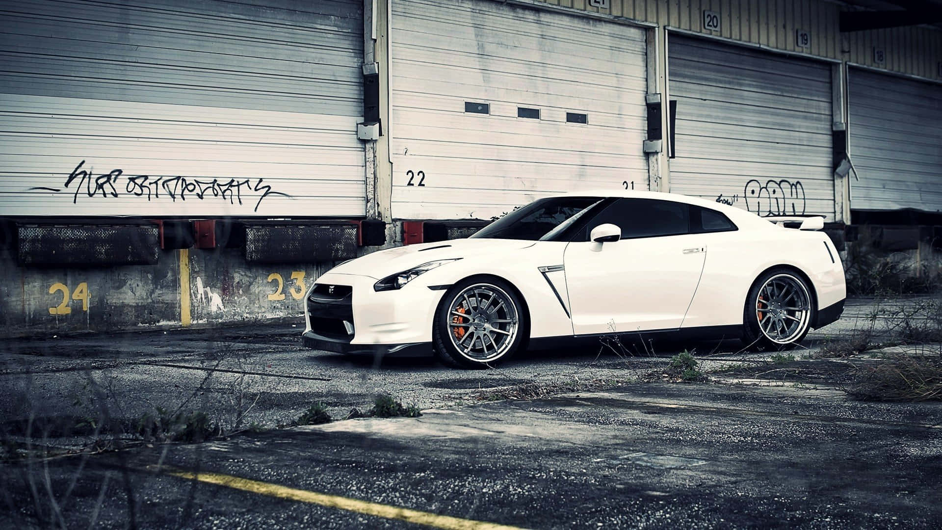 Nissan R35 Gtr, sports car, white, Full HD Desktop Wallpaper