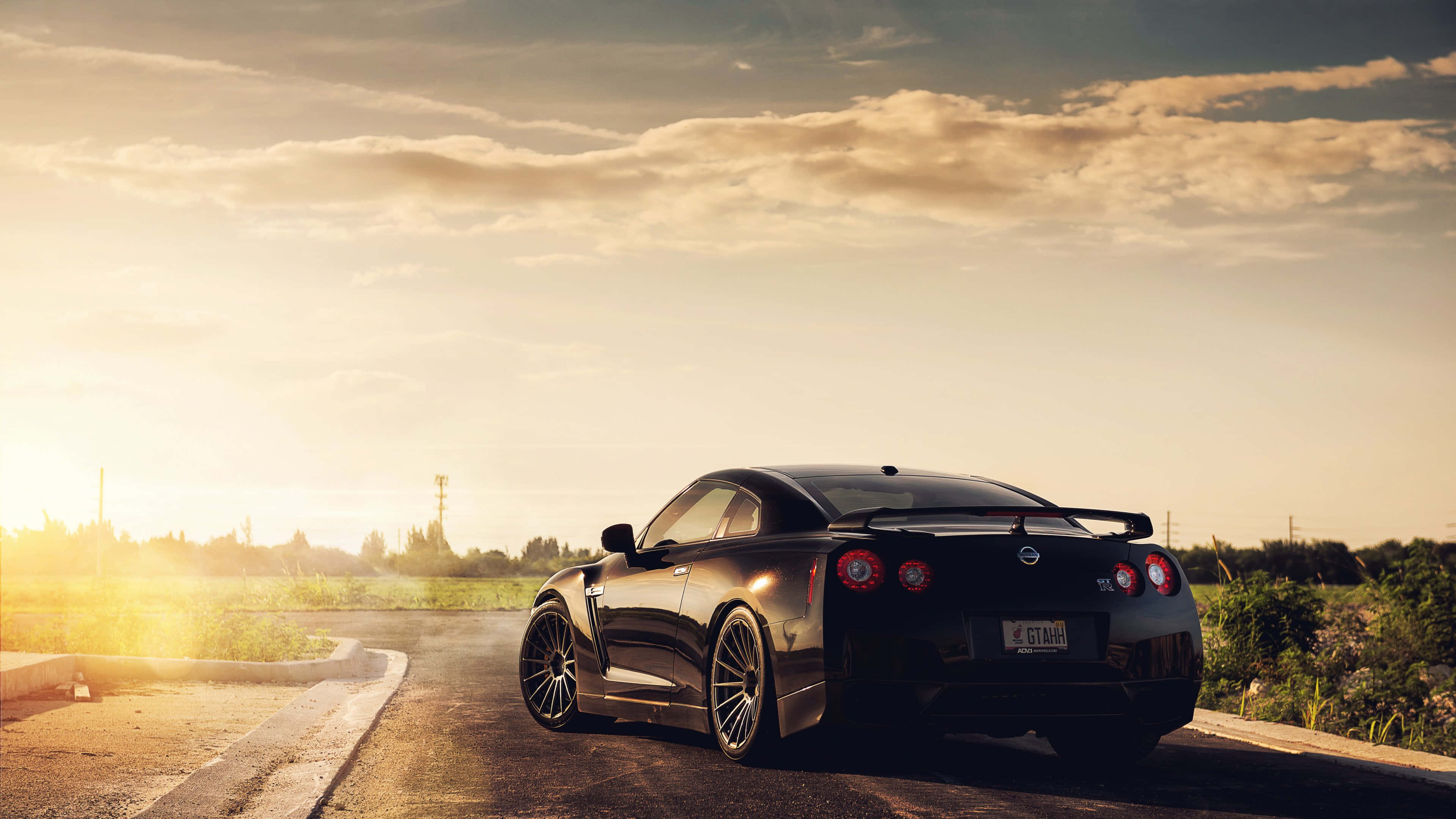 Nissan R35 Gtr, black, sports car, 4K Desktop Wallpaper