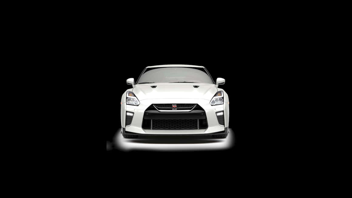 Nissan R35 Gtr, front view, pristine white, SD Desktop Wallpaper