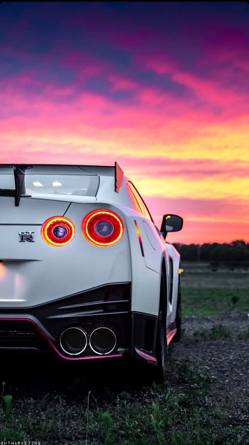 Nissan R35 Gtr, white, orange taillights, HD Phone Wallpaper