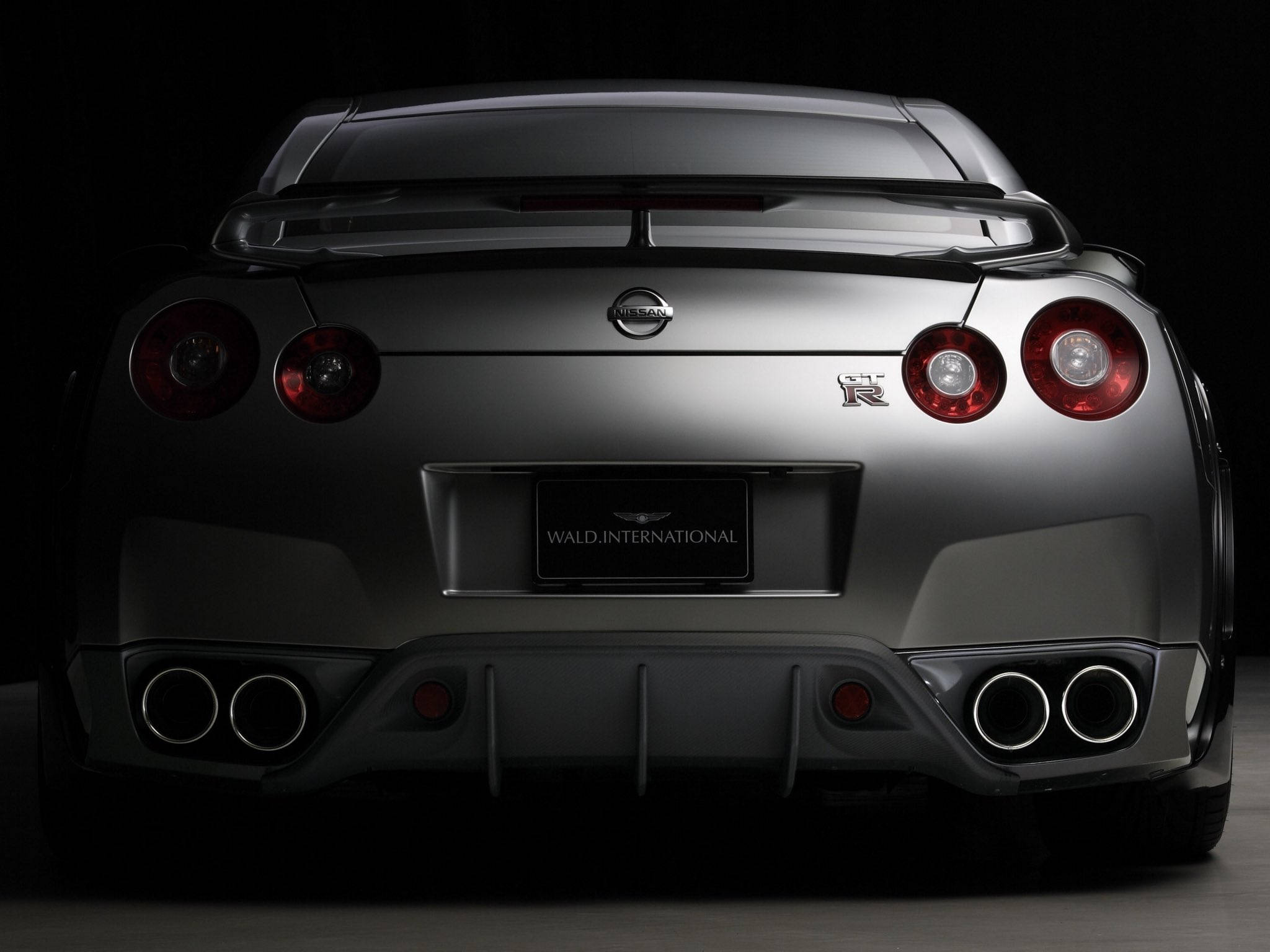 Nissan Skyline GTR R35, silver, red taillights, Full HD Desktop Wallpaper