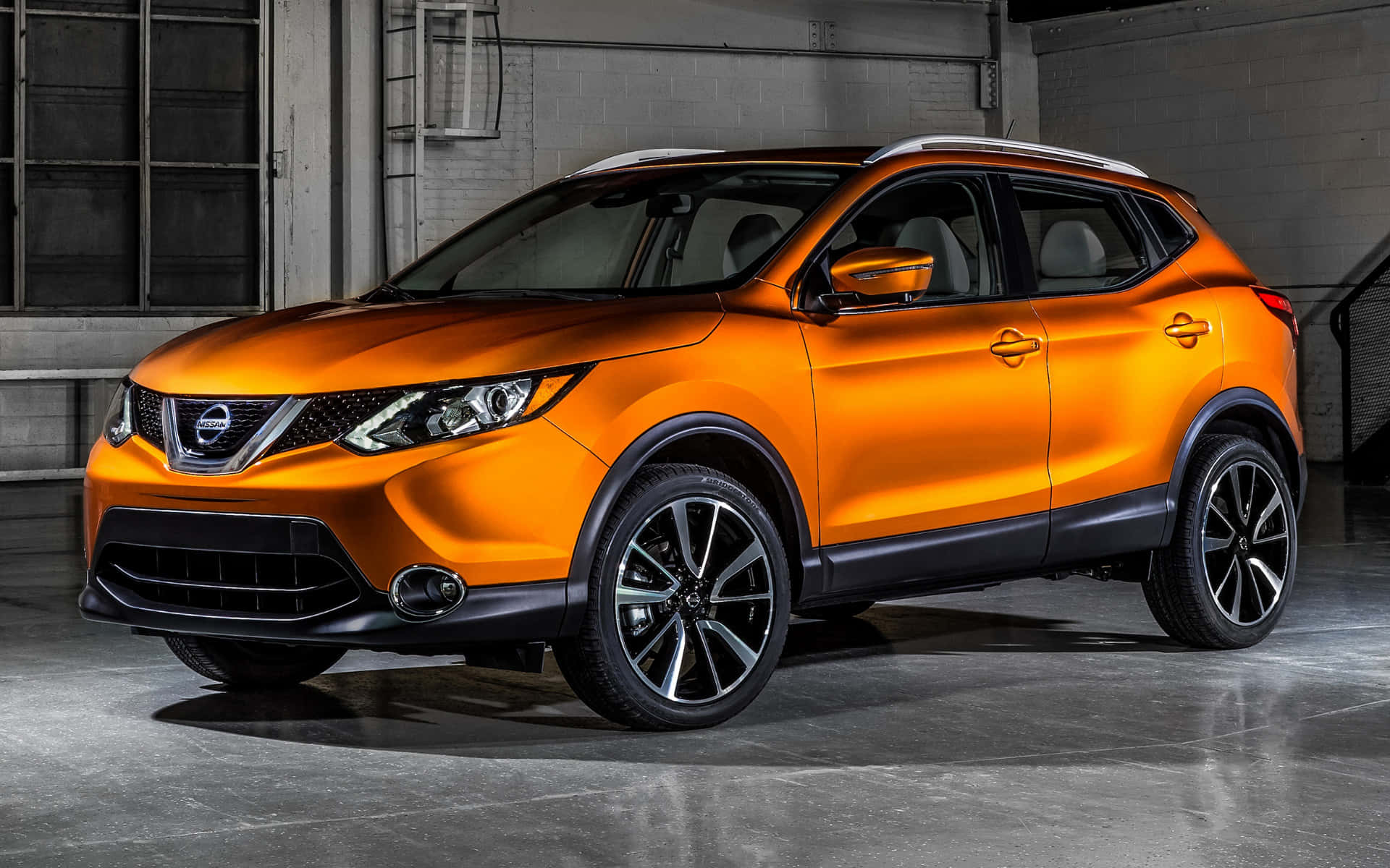 Nissan Rogue, orange, studio lights, Full HD Desktop Wallpaper