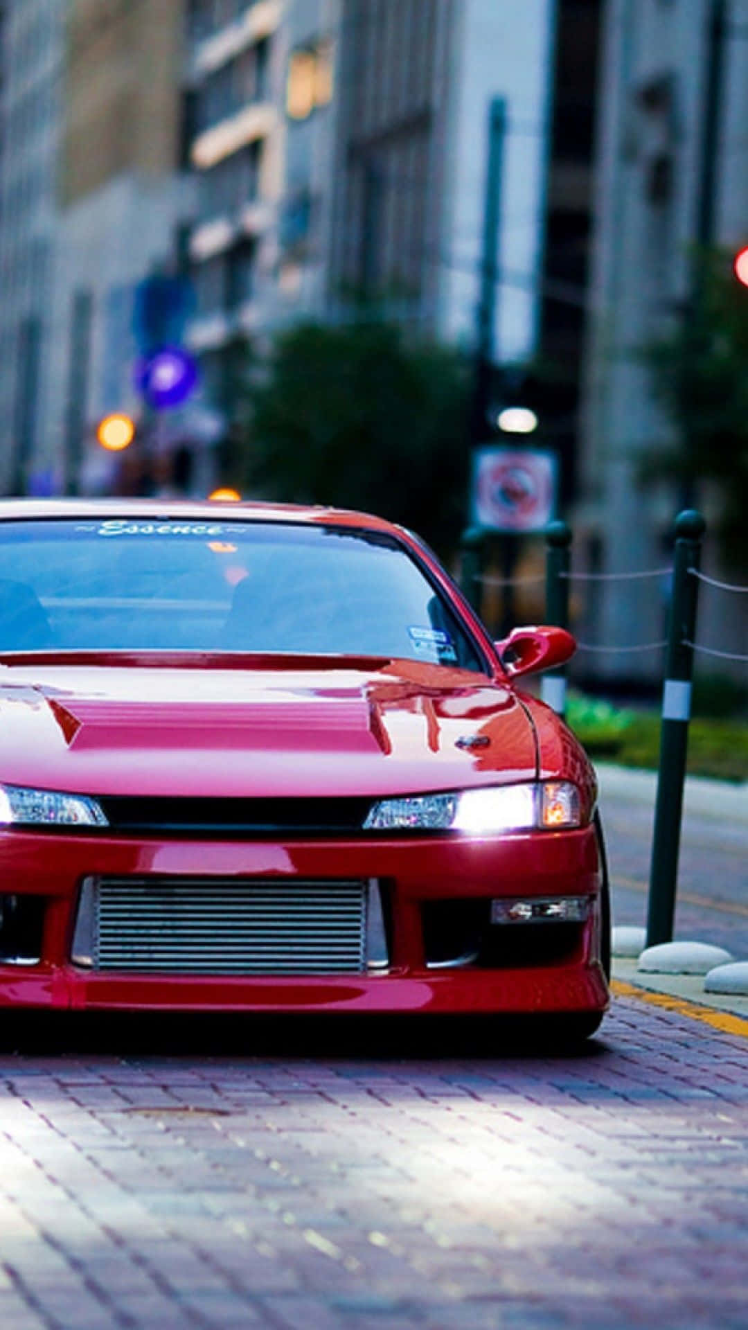 Nissan Silvia S13, red, glossy, Full HD Phone Wallpaper