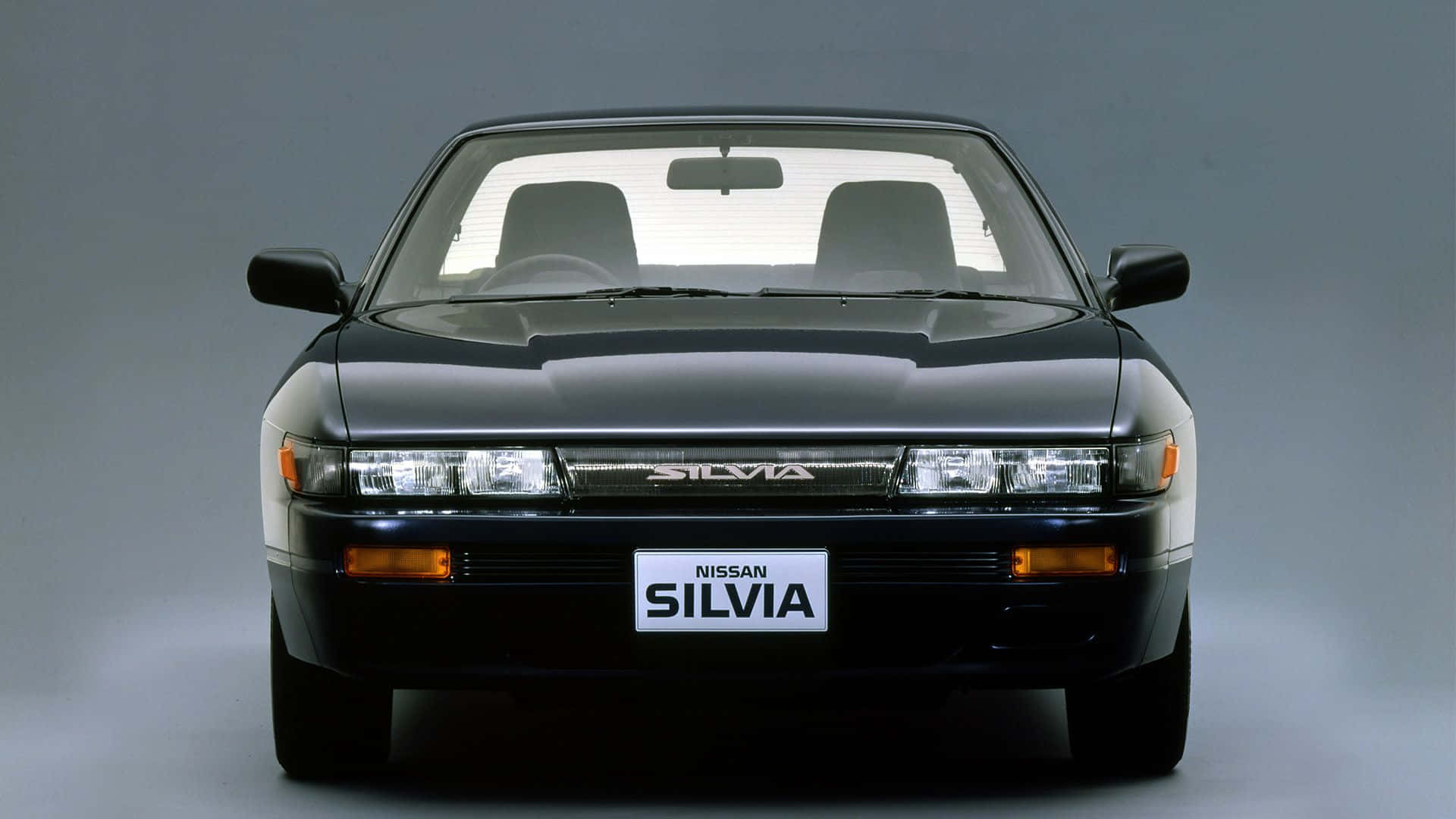 Nissan Silvia S13, black, chrome accents, Full HD Desktop Wallpaper