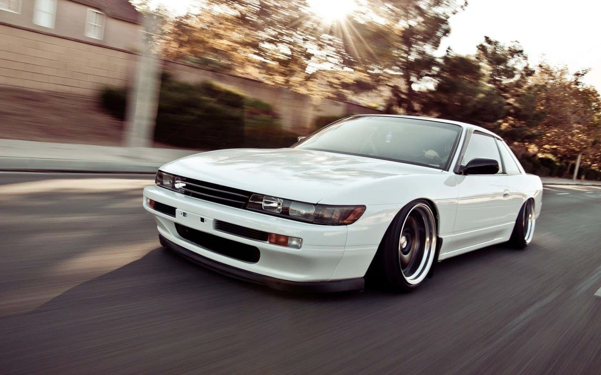 Nissan Silvia S13, white, sports car, Full HD Desktop Wallpaper