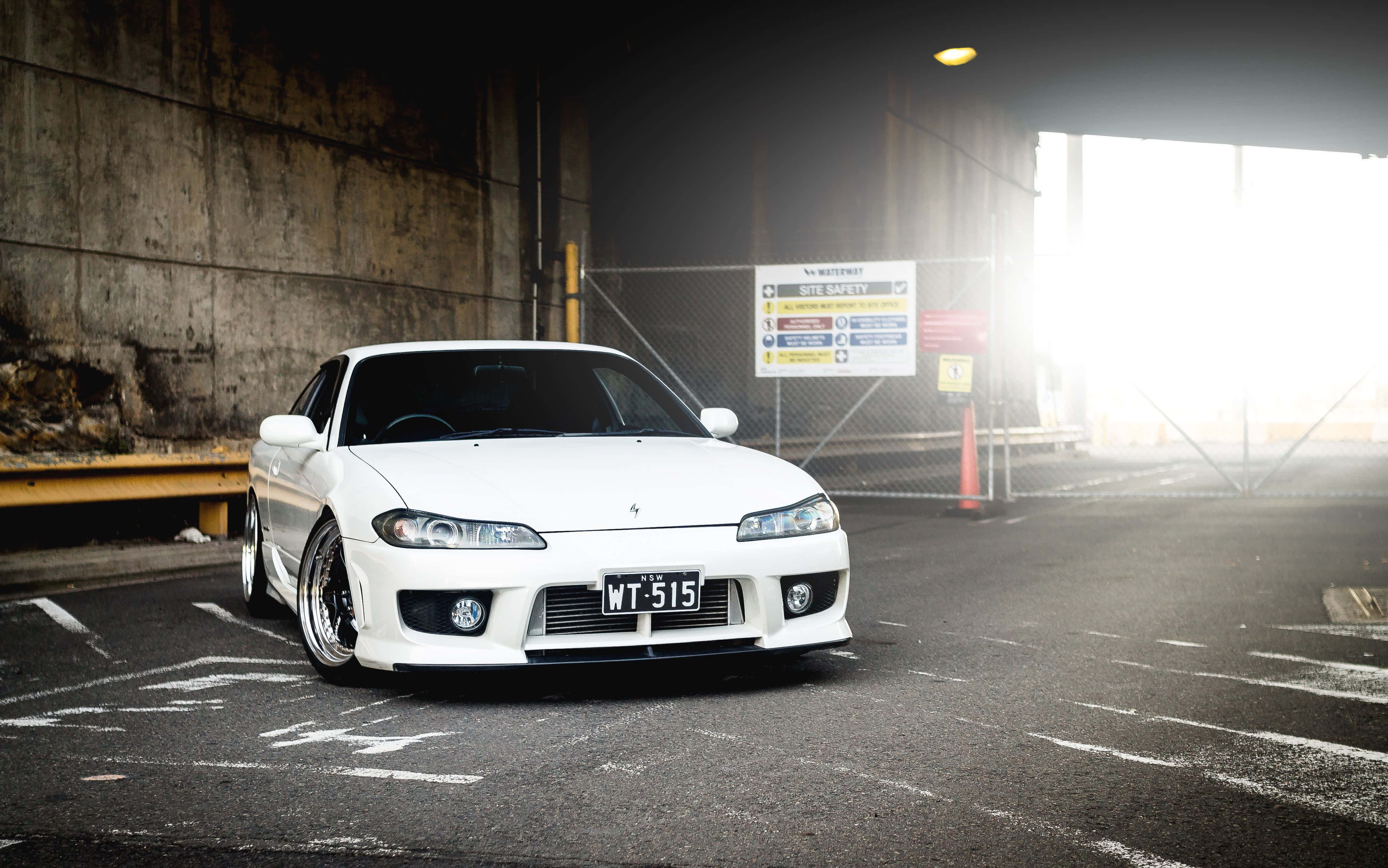 Nissan Silvia S15, white, sports car, 4K Desktop Wallpaper