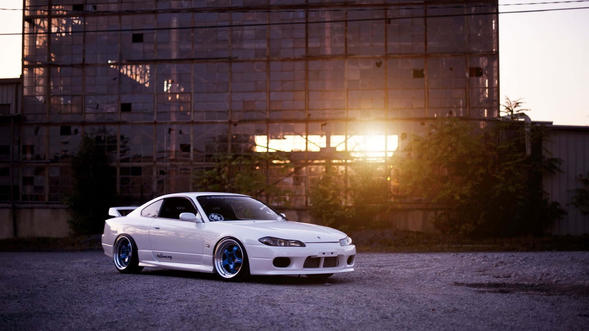 Nissan Silvia S15, Sunset, white sports car, Full HD Desktop Wallpaper