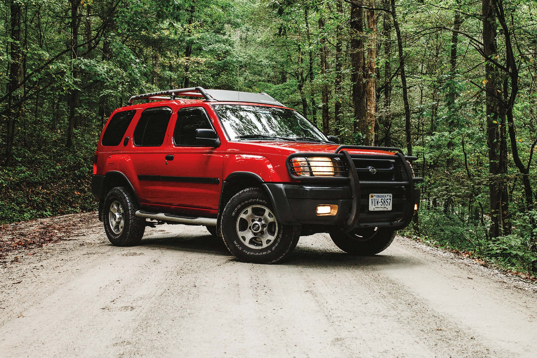 Nissan Xterra, red SUV, roof rack, Full HD Desktop Wallpaper