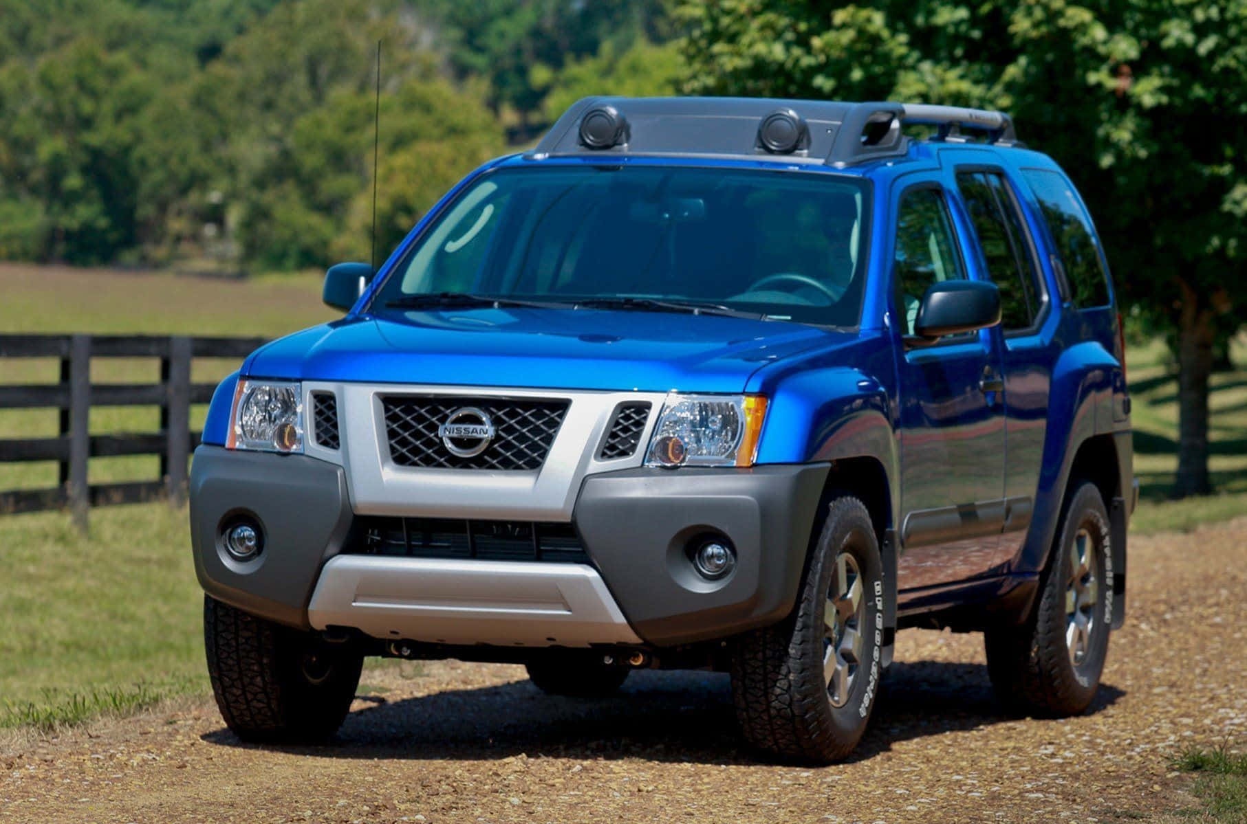 Nissan Xterra, vibrant blue, roof racks, HD Desktop Wallpaper